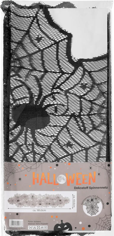 Dekorieren & Einrichten Tischläufer, Spinnennetz, schwarz (180x46 cm)