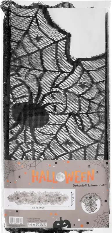Dekorieren & Einrichten Tischläufer, Spinnennetz, schwarz (180x46 cm)