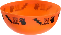 Dekorieren & Einrichten Schüssel "TRICK OR TREAT" mit Gespenst & Fledermaus, orange