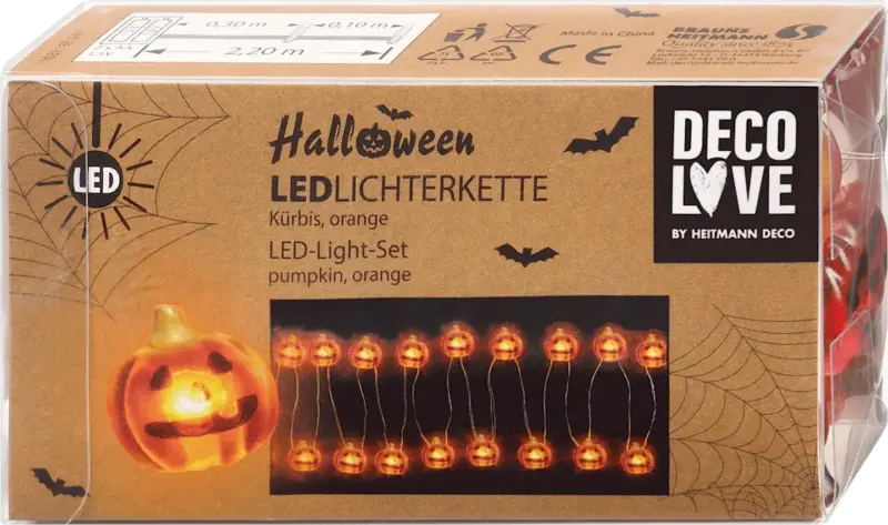 Dekorieren & Einrichten LED Lichterkette Kürbis (20er)