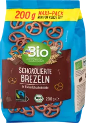 dmBio Brezeln, schokoliert in Vollmilchschokolade