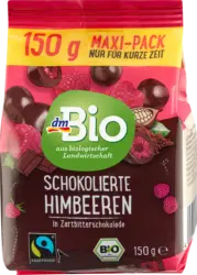 dmBio Schokolierte Himbeeren in Zartbitter