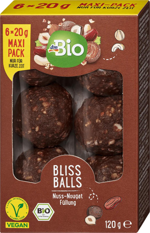 dmBio Bliss Balls, Nuss-Nougatfüllung