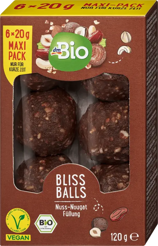 dmBio Bliss Balls, Nuss-Nougatfüllung