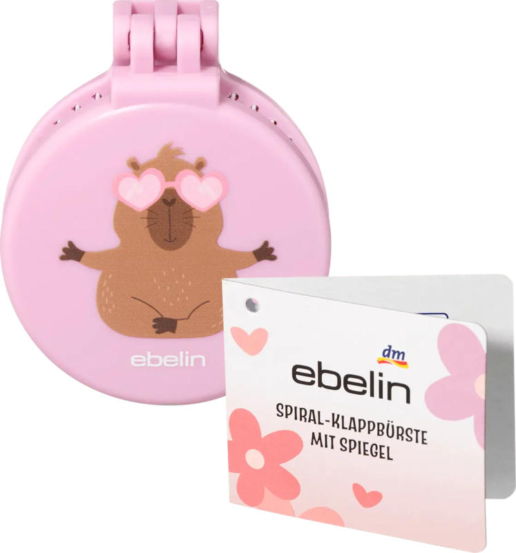 ebelin Spiralklappbürste mit Spiegel Don't worry be cappy
