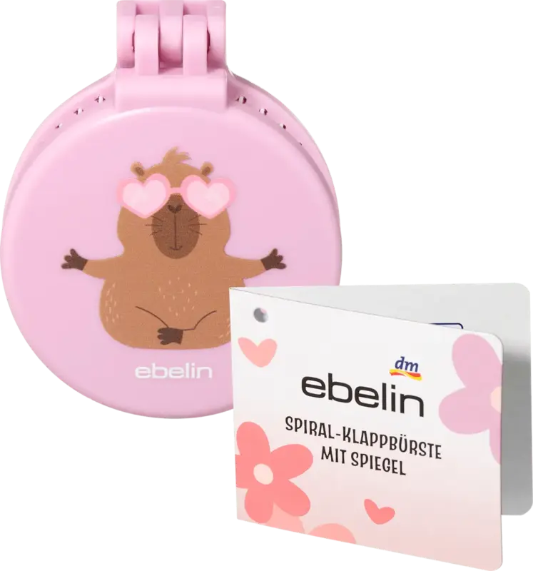 ebelin Spiralklappbürste mit Spiegel Don't worry be cappy