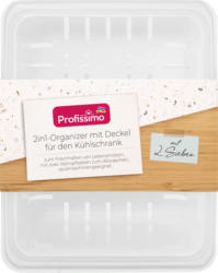 Profissimo Kühlschrank-Organizer 2in1 mit Deckel & 2 Siebe