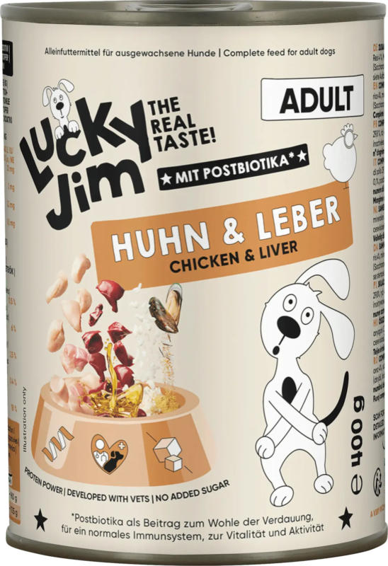 Lucky Jim Nassfutter Hund mit Huhn & Leber