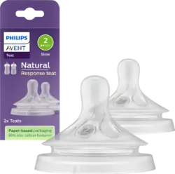 PHILIPS AVENT Trinksauger Natural Response Silikon, Durschflussrate 2