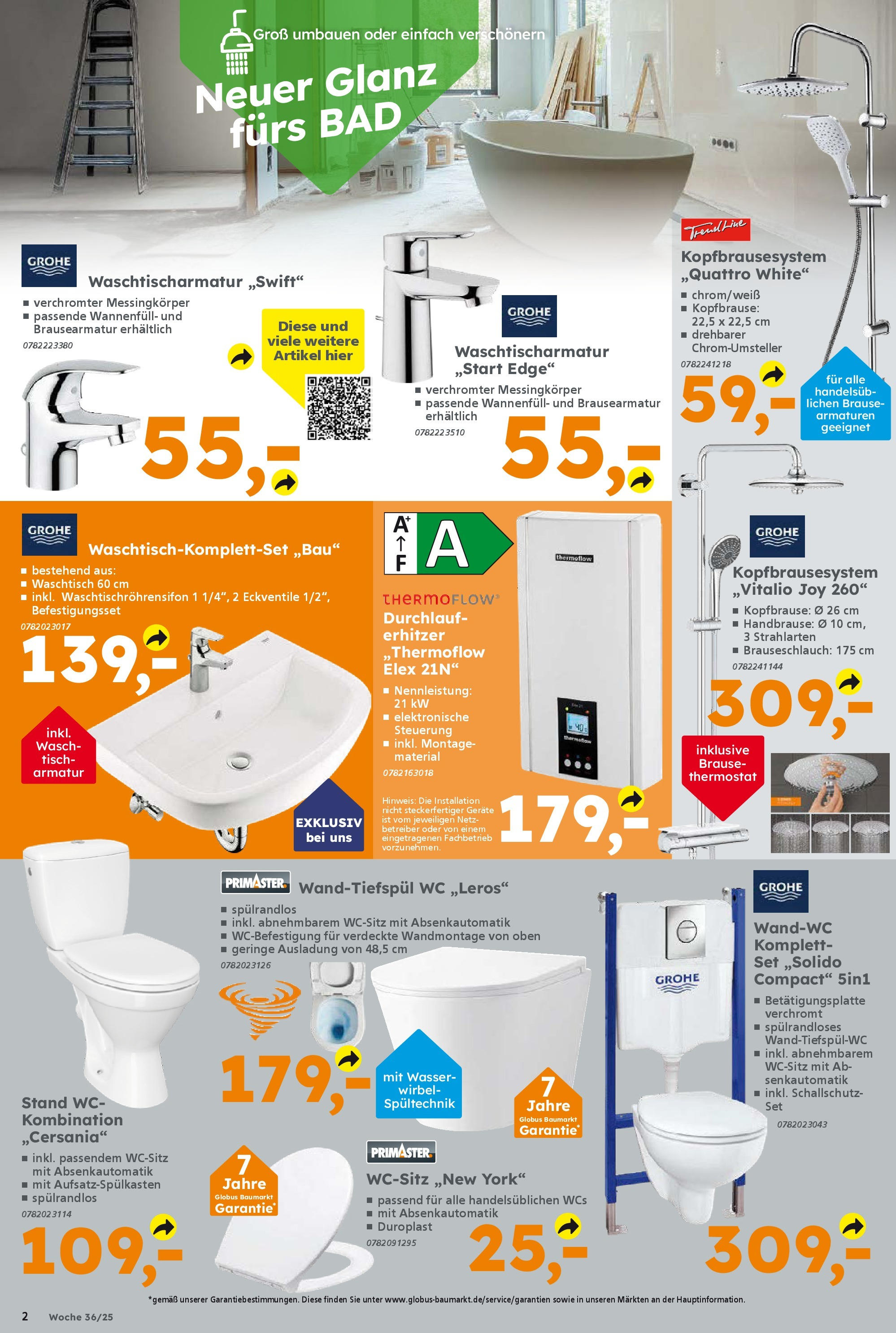 Globus Baumarkt prospekt Ilmenau	 (ab 31.08.2025) zum Blättern | Seite: 2 | Produkte: Tisch, Bad, Armatur, Wasser