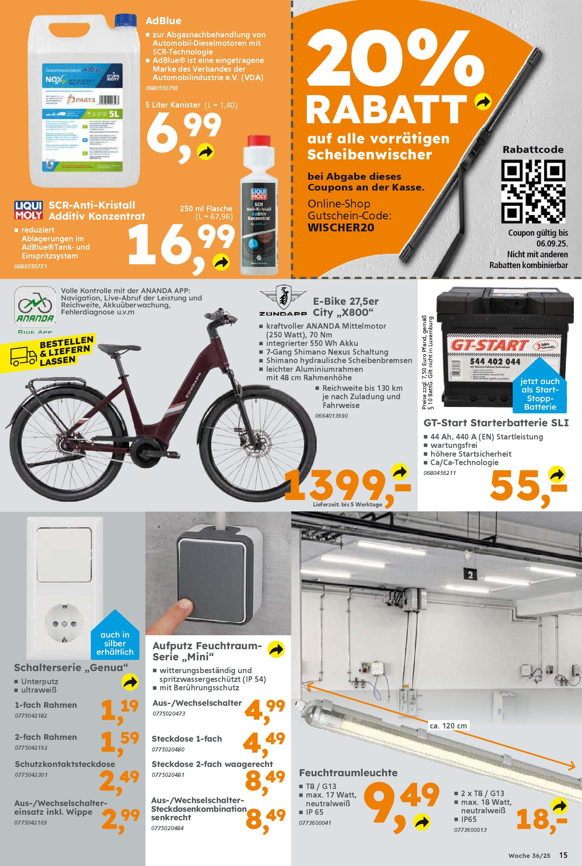Globus Baumarkt prospekt Ilmenau	 (ab 31.08.2025) zum Blättern | Seite: 15 | Produkte: Steckdose, Batterie