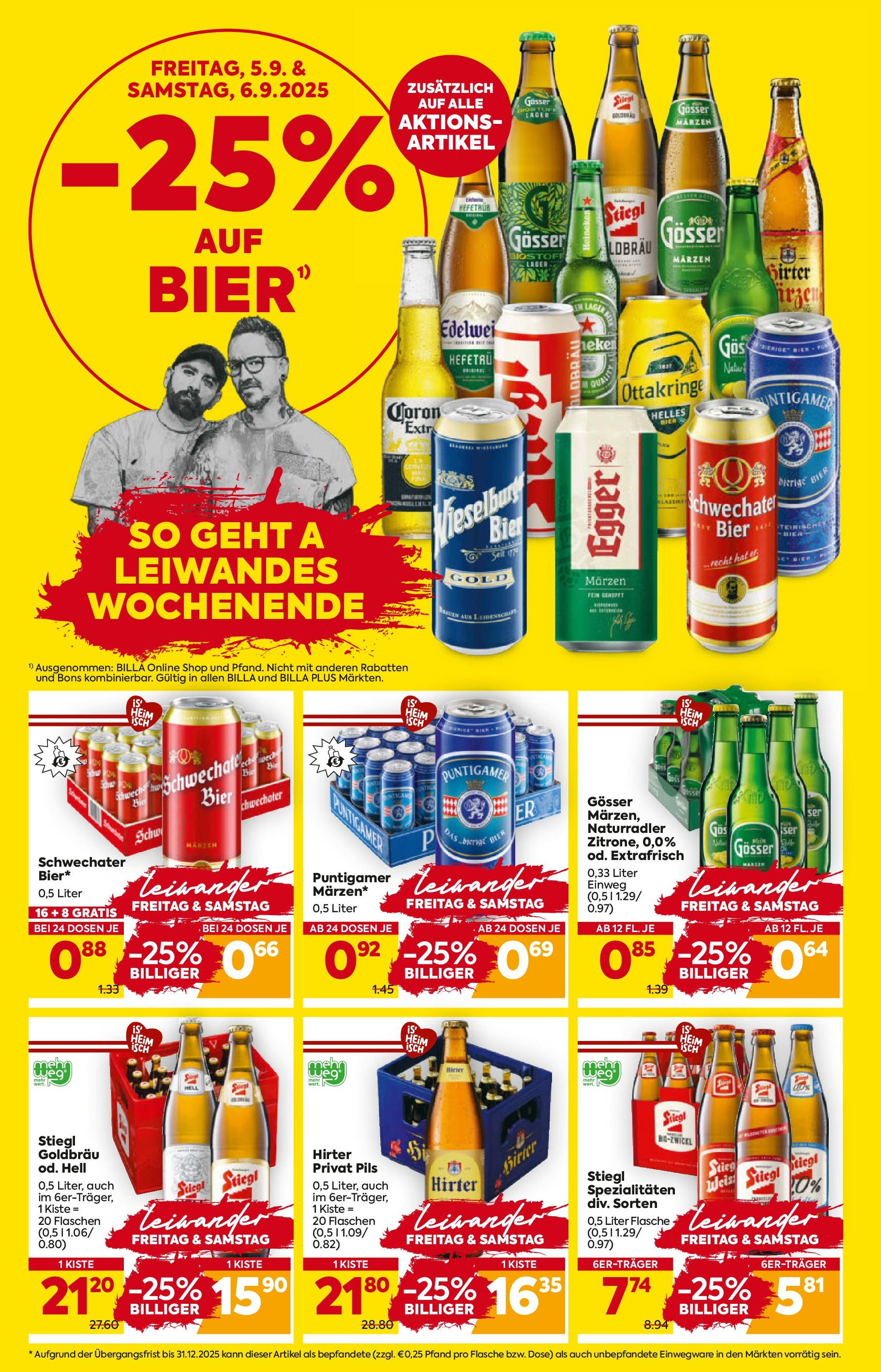 Billa Flugblatt - Amstetten ab 04.09.2025 ✳️ Angebote, Prospekt | Seite: 2 | Produkte: Bier Billa Flugblatt - Amstetten ab 04.09.2025 - Angebote, Prospekt | Seite: 2 | Produkte: Bier