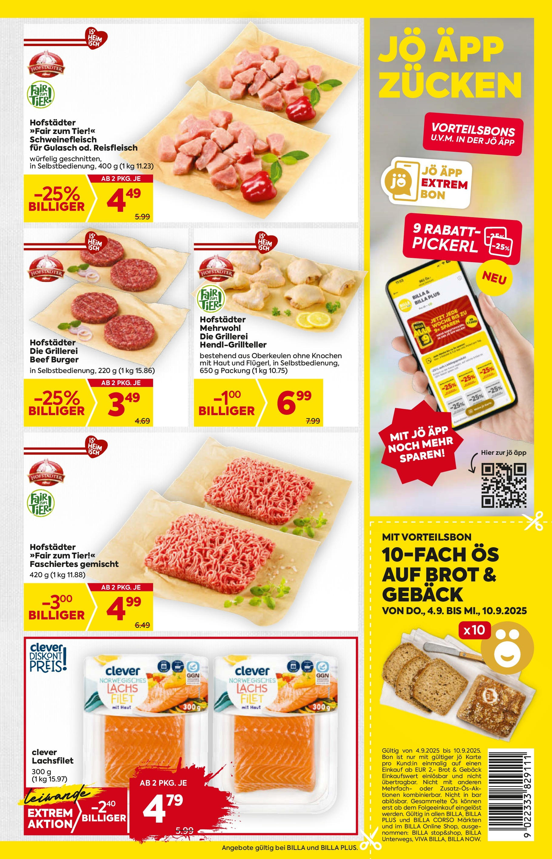 Billa Flugblatt - Wien ab 04.09.2025 ✳️ Angebote, Prospekt | Seite: 5 | Produkte: Brot, Schweinefleisch Billa Flugblatt - Wien ab 04.09.2025 - Angebote, Prospekt | Seite: 5 | Produkte: Brot, Schweinefleisch