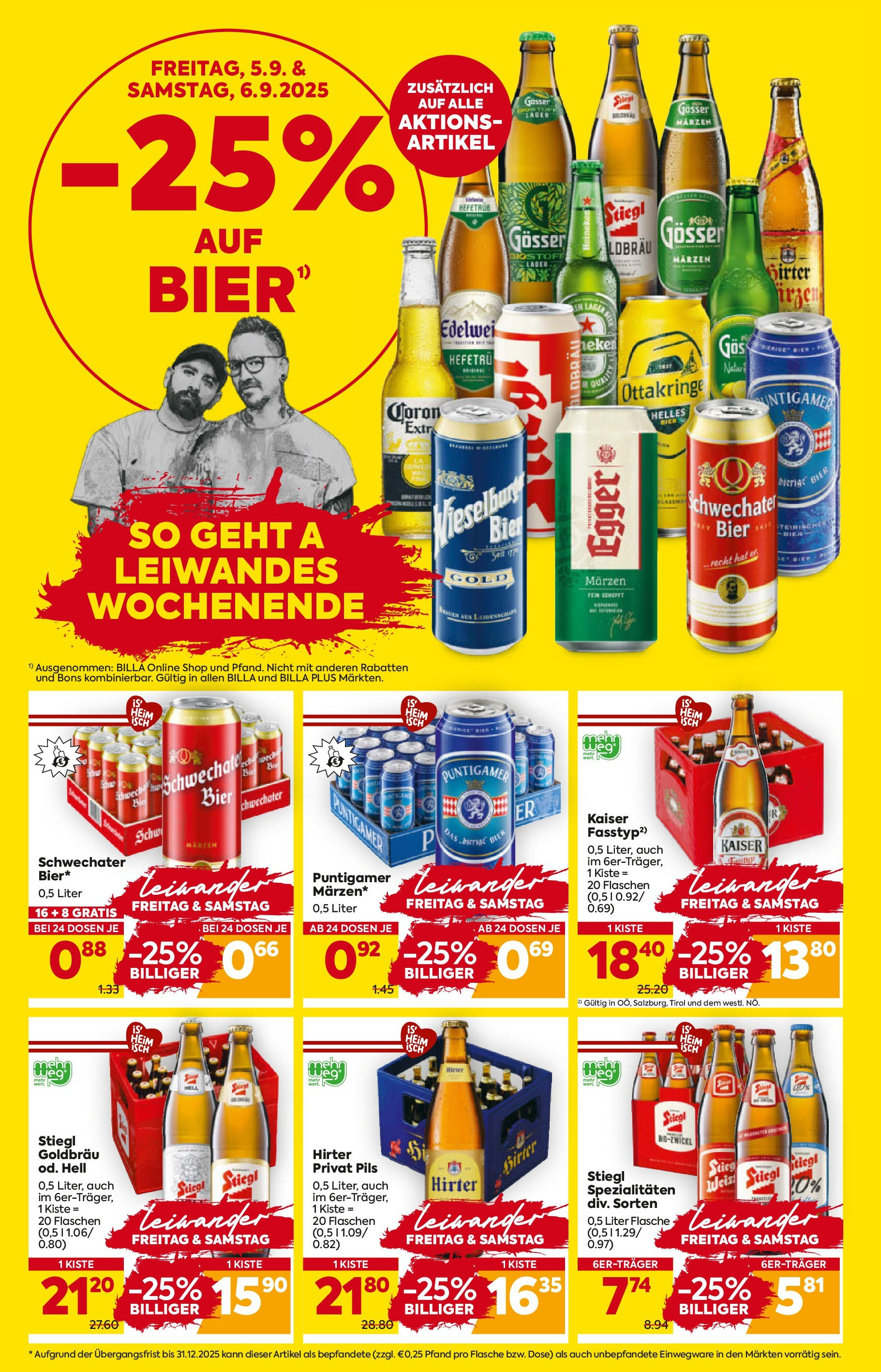 Billa Flugblatt - Kitzbuehel, Zell Am Ziller, Brixlegg ab 04.09.2025 - Angebote, Prospekt | Seite: 2 | Produkte: Bier