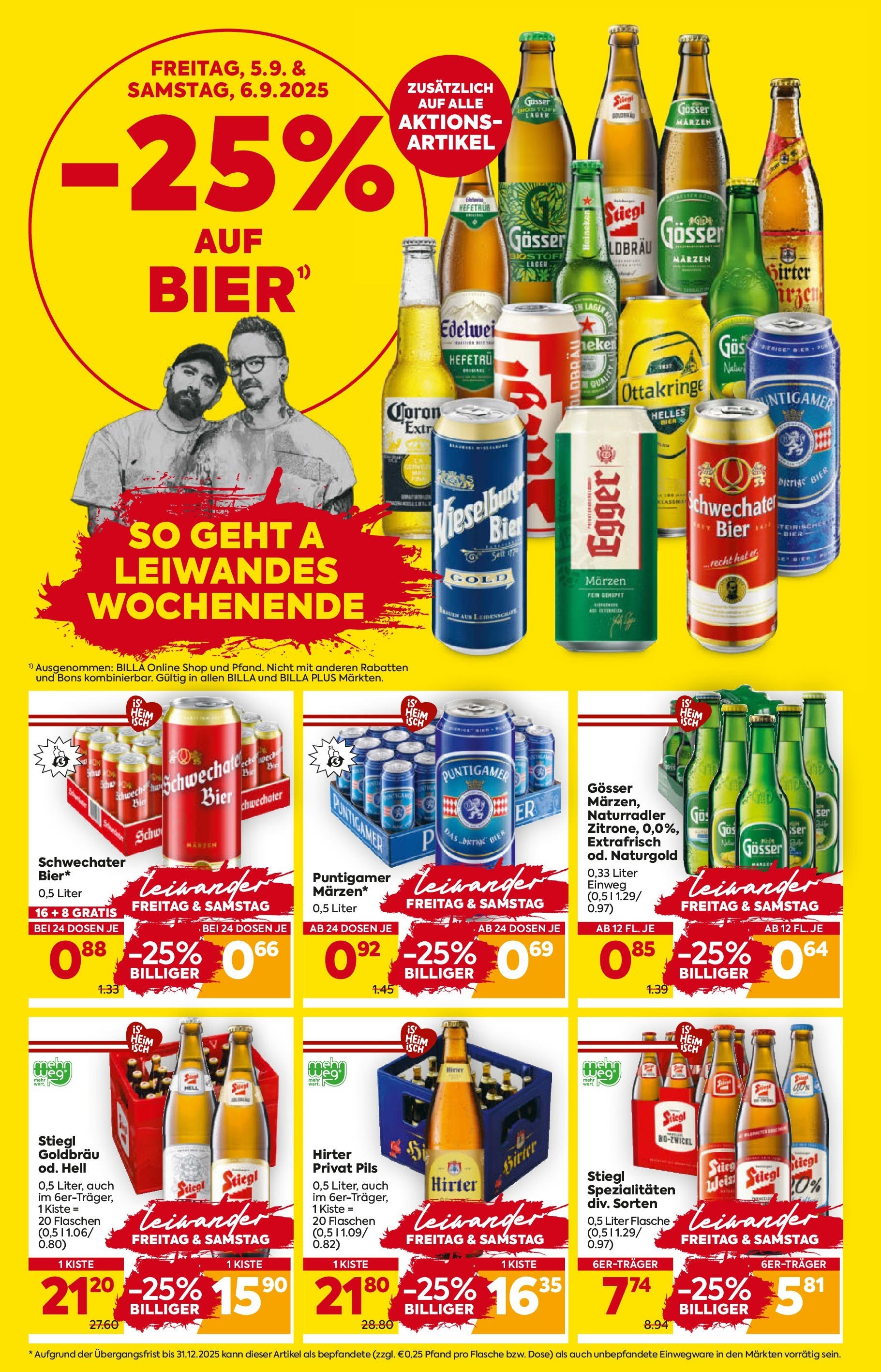 Billa Flugblatt - Bad Radkersburg, Ramsau, Fehring ab 04.09.2025 ✳️ Angebote, Prospekt | Seite: 2 | Produkte: Bier Billa Flugblatt - Bad Radkersburg, Ramsau, Fehring ab 04.09.2025 - Angebote, Prospekt | Seite: 2 | Produkte: Bier