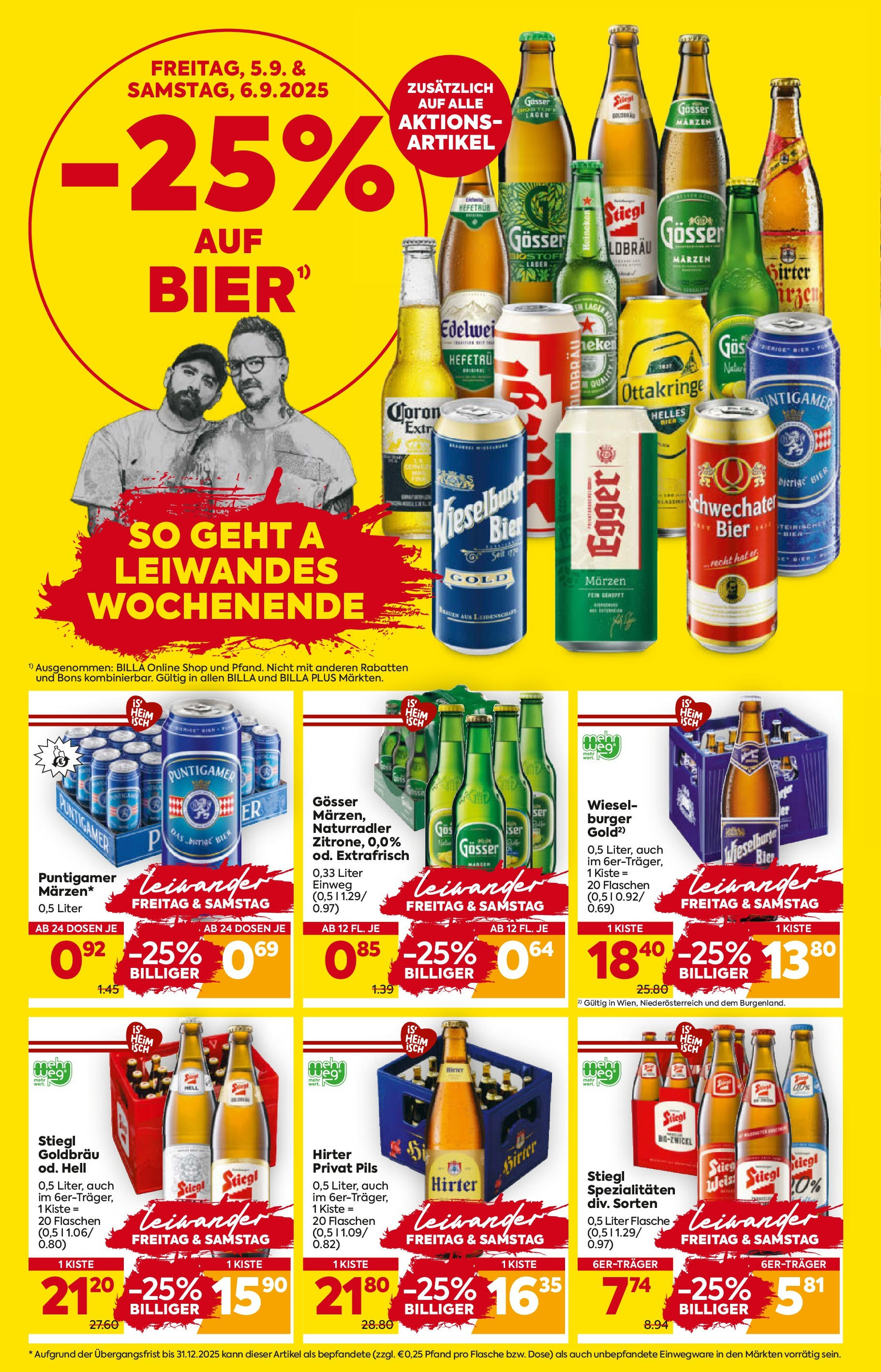 Billa Flugblatt - Wien ab 04.09.2025 ✳️ Angebote, Prospekt | Seite: 2 | Produkte: Bier Billa Flugblatt - Wien ab 04.09.2025 - Angebote, Prospekt | Seite: 2 | Produkte: Bier