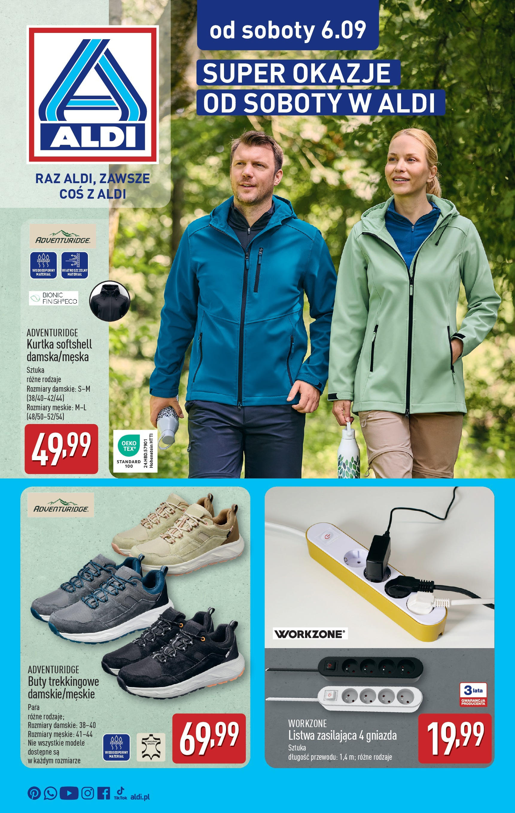 Aldi Gazetka - Od soboty od 06.09.2025 | Nowa PDF gazetka | Strona: 1 | Produkty: Kurtka, Buty, Buty trekkingowe Aldi Gazetka - Od soboty od 06.09.2025 - Ulotka PDF, promocje | Strona: 1 | Produkty: Kurtka, Buty, Buty trekkingowe