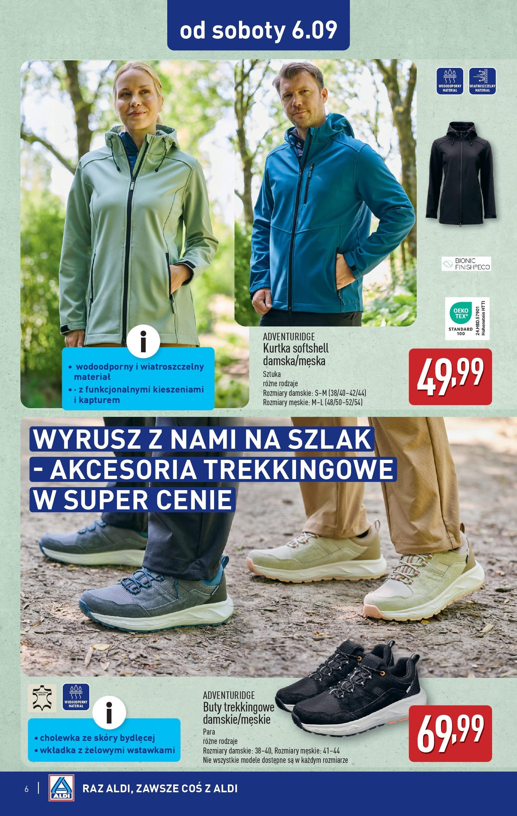 Aldi Gazetka - Od soboty od 06.09.2025 | Nowa PDF gazetka | Strona: 6 | Produkty: Kurtka, Buty, Buty trekkingowe Aldi Gazetka - Od soboty od 06.09.2025 - Ulotka PDF, promocje | Strona: 6 | Produkty: Kurtka, Buty, Buty trekkingowe