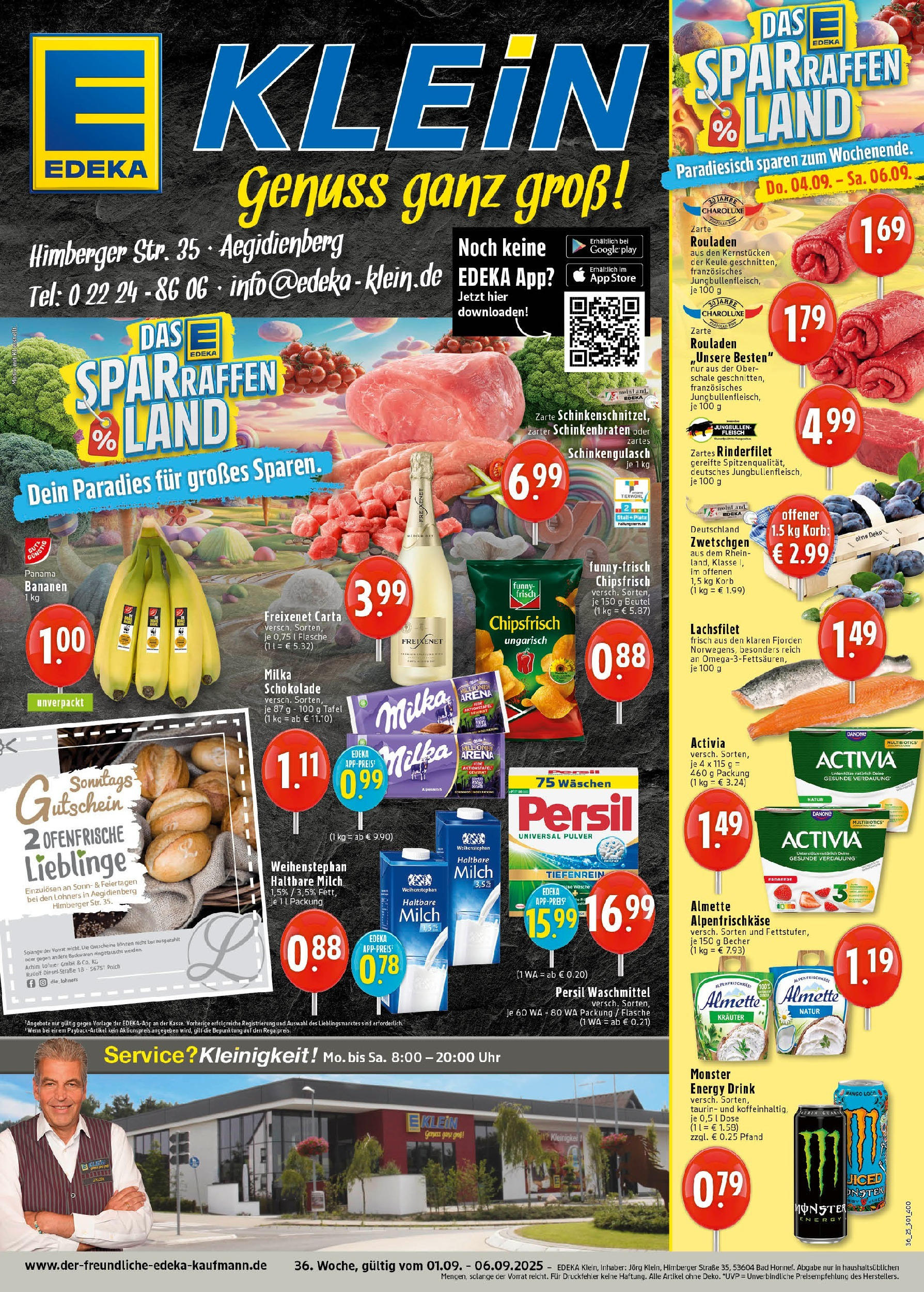 Edeka prospekt Bad Honnef	 (ab 01.09.2025) » Angebote Online | Seite: 1 | Produkte: Milka schokolade, Chips, Uhr, Persil