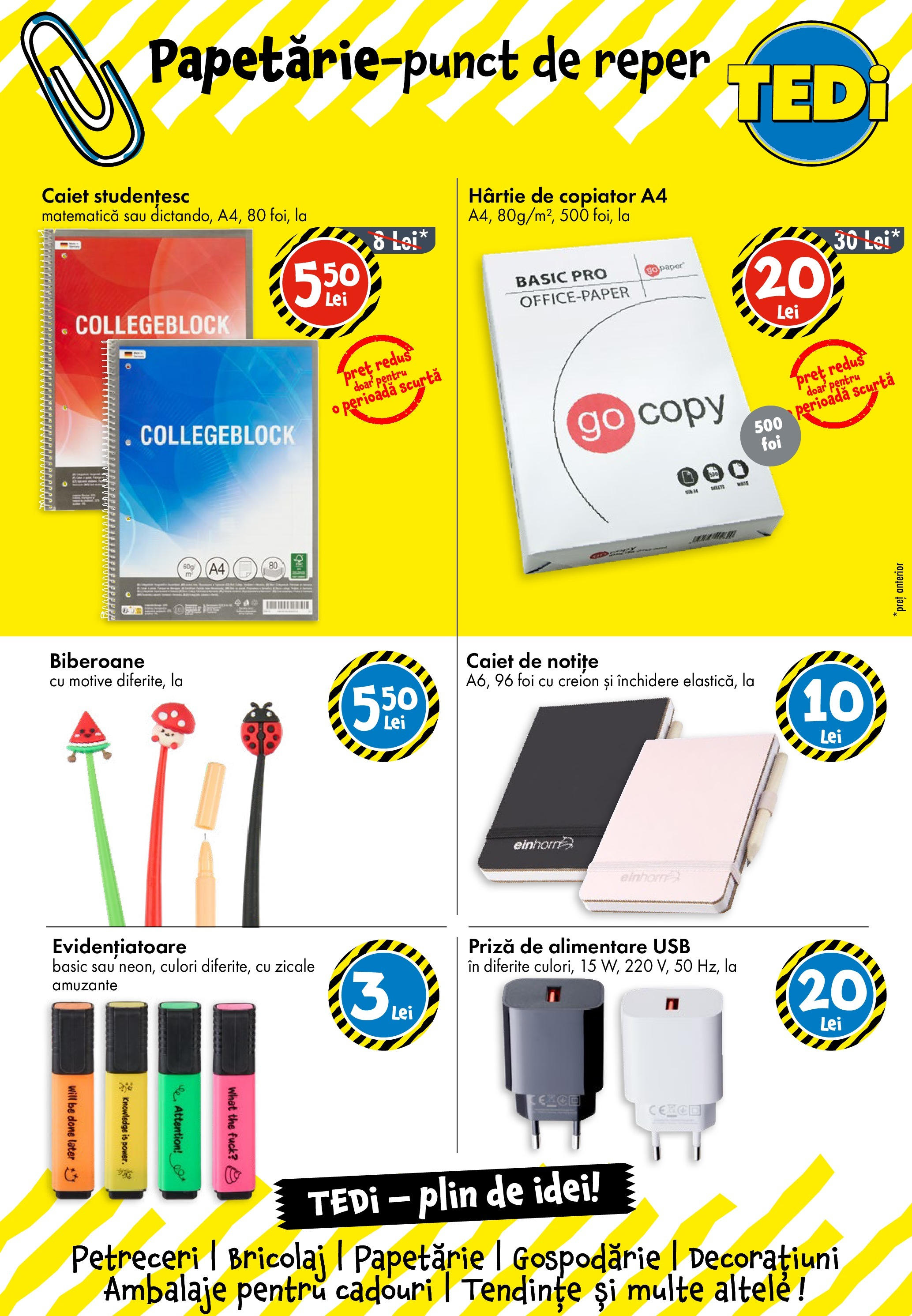 Catalog TEDi - Cisnădie || Oferte de la 28.08.2025 | Pagină: 2 | Produse: Usb, Priză Catalog TEDi - Cisnădie - Oferta 28.08.2025 - 04.09.2025 | Pagină: 2 | Produse: Usb, Priză