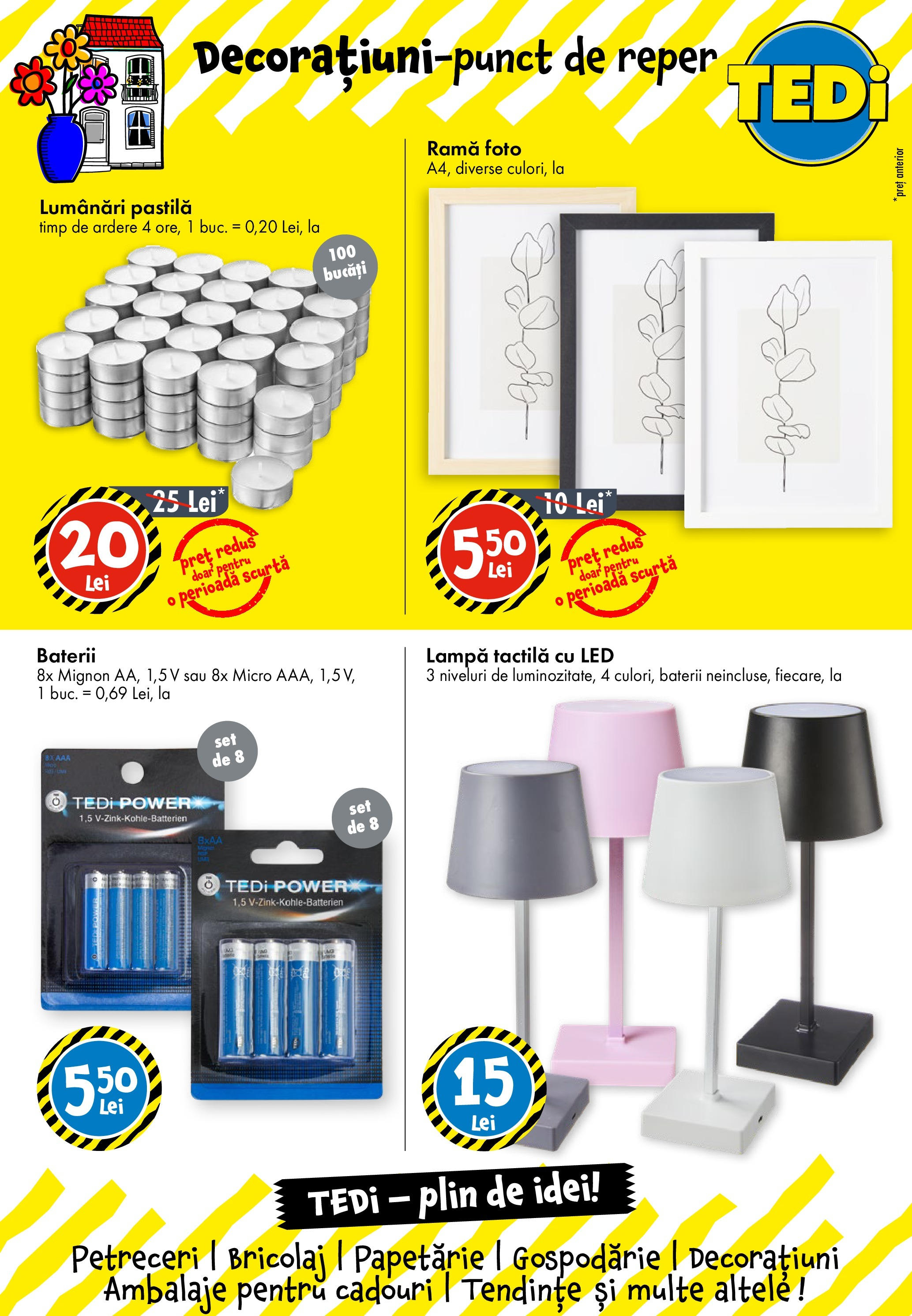 Catalog TEDi - Cisnădie || Oferte de la 28.08.2025 | Pagină: 9 | Produse: Babak, Lampă, Baterii, Ramă foto Catalog TEDi - Cisnădie - Oferta 28.08.2025 - 04.09.2025 | Pagină: 9 | Produse: Babak, Lampă, Baterii, Ramă foto