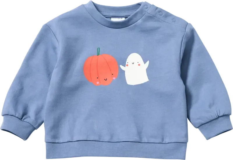 ALANA Sweatshirt mit Kürbis- & Gespenster-Motiv, blau, Gr. 62