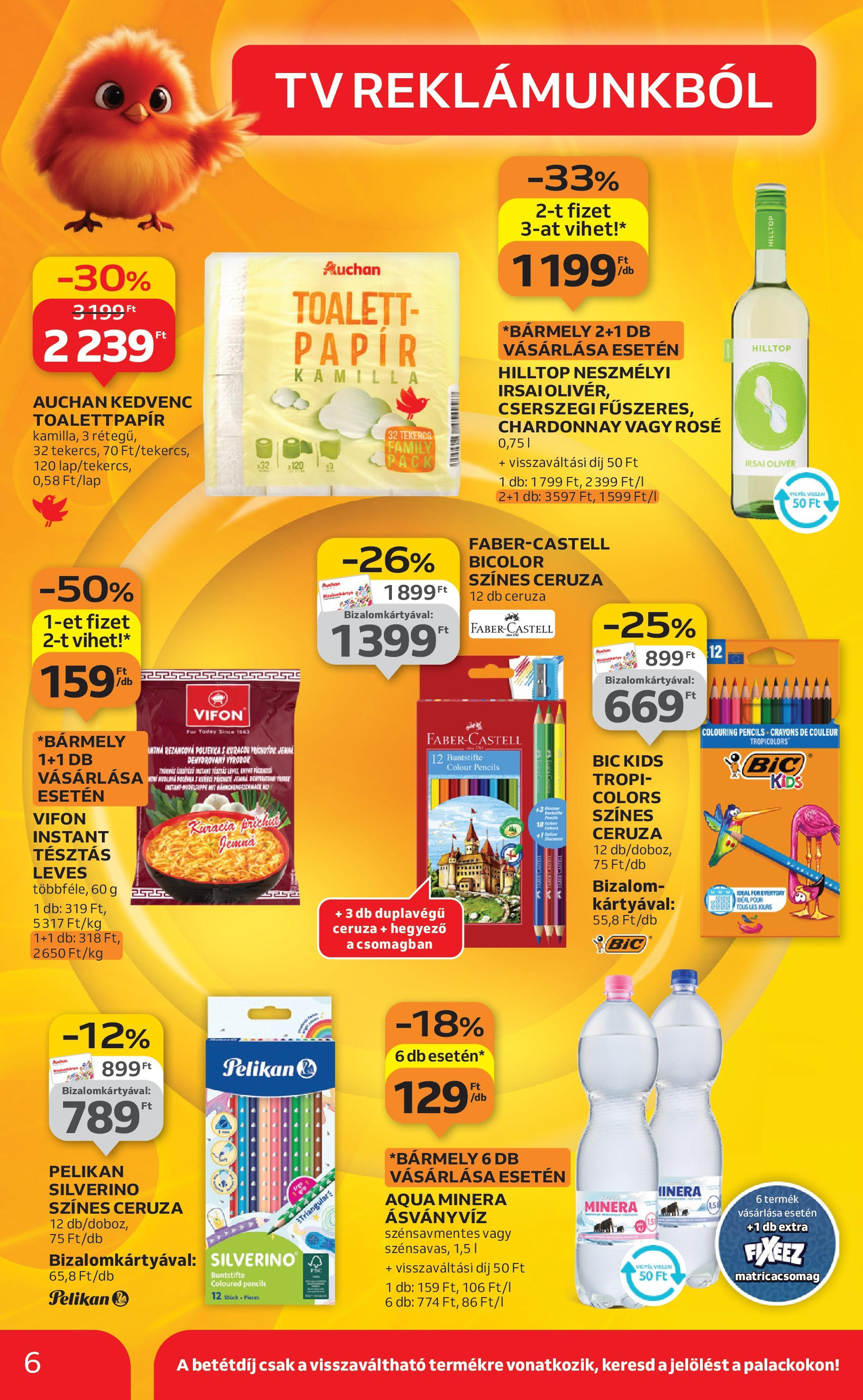 Auchan - Auchan újság érvényessége 09.03.-ig - 2025.08.29. -tól/töl > akció, lapozható szórólap 🛍️ | Oldal: 6 | Termékek: TV, Ásványvíz, Tészta