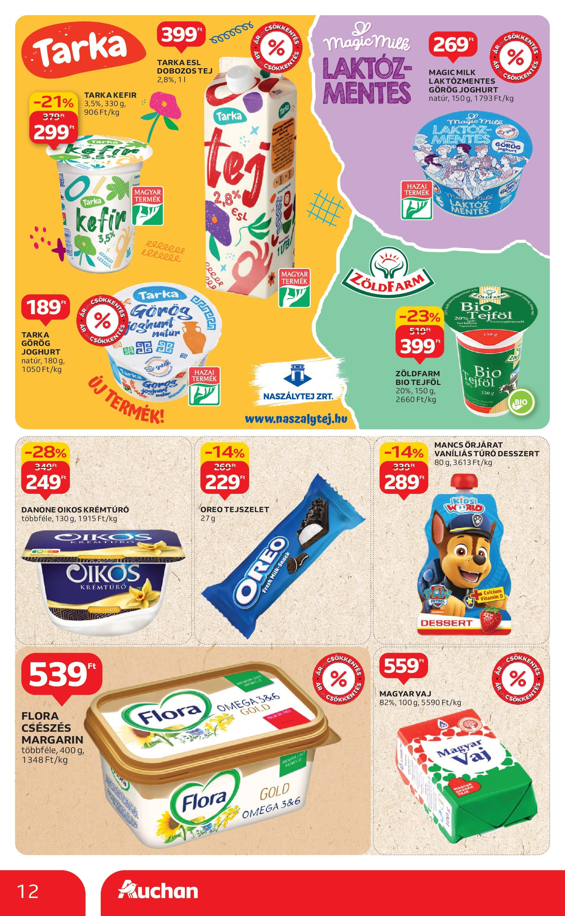 Auchan - Auchan újság érvényessége 09.03.-ig - 2025.08.29. -tól/töl > akció, lapozható szórólap 🛍️ | Oldal: 12 | Termékek: Kefir, Vitamin d, Margarin, Tejföl