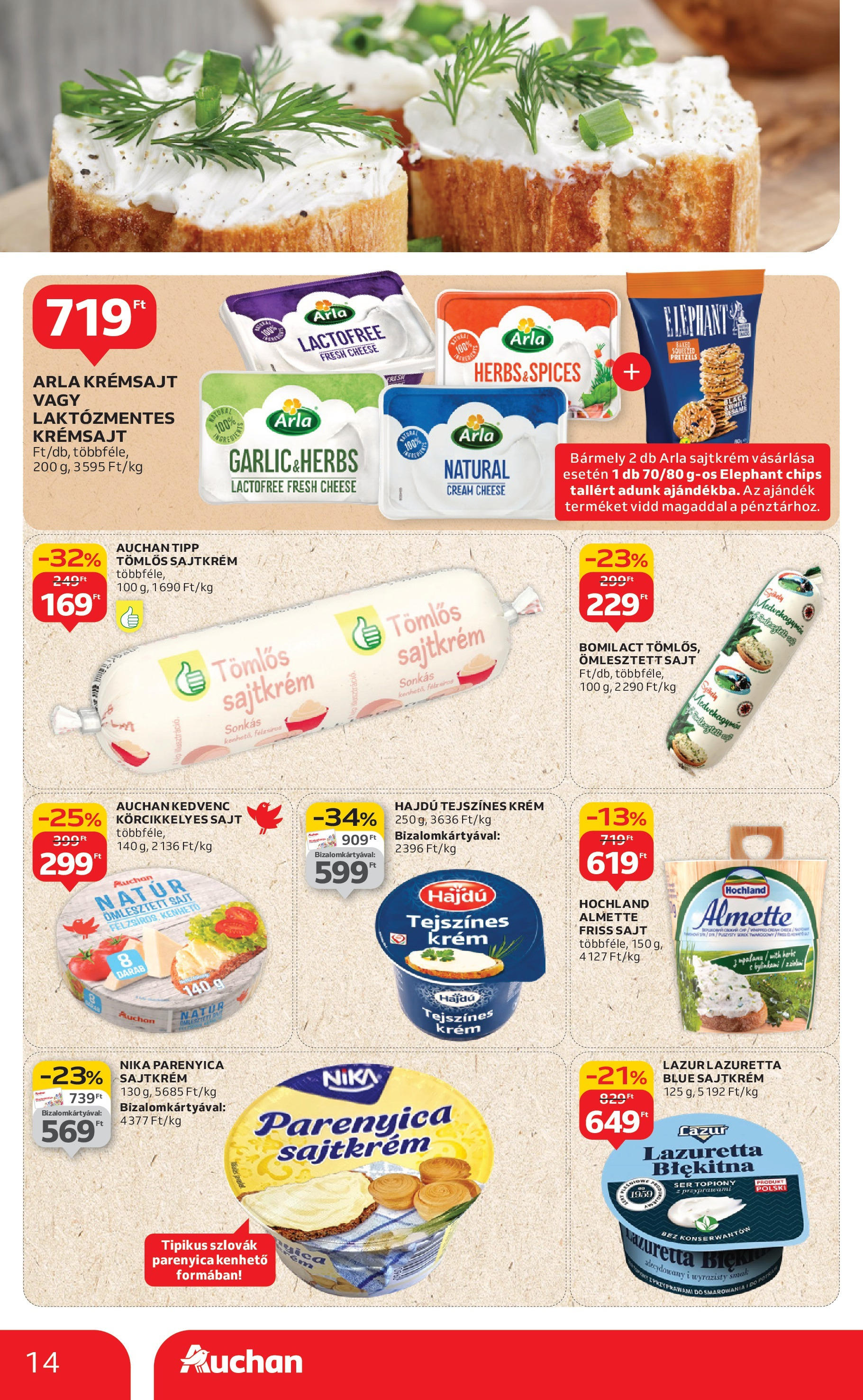 Auchan - Auchan újság érvényessége 09.03.-ig - 2025.08.29. -tól/töl > akció, lapozható szórólap 🛍️ | Oldal: 14 | Termékek: Chips, Krémsajt, Parenyica, Sajt