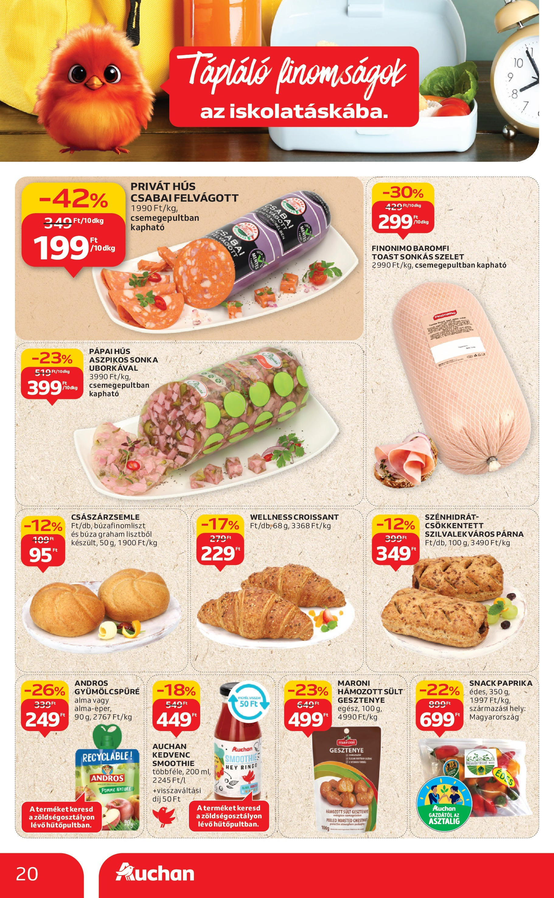 Auchan - Auchan újság érvényessége 09.03.-ig - 2025.08.29. -tól/töl > akció, lapozható szórólap 🛍️ | Oldal: 20 | Termékek: Croissant, Császárzsemle, Párna, Smoothie