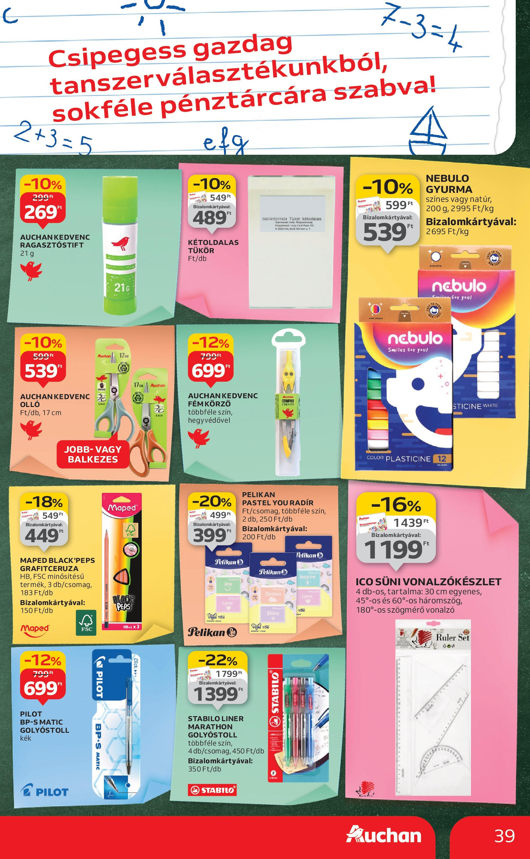 Auchan - Auchan újság érvényessége 09.03.-ig - 2025.08.29. -tól/töl > akció, lapozható szórólap 🛍️ | Oldal: 39 | Termékek: Gyurma, Tükör