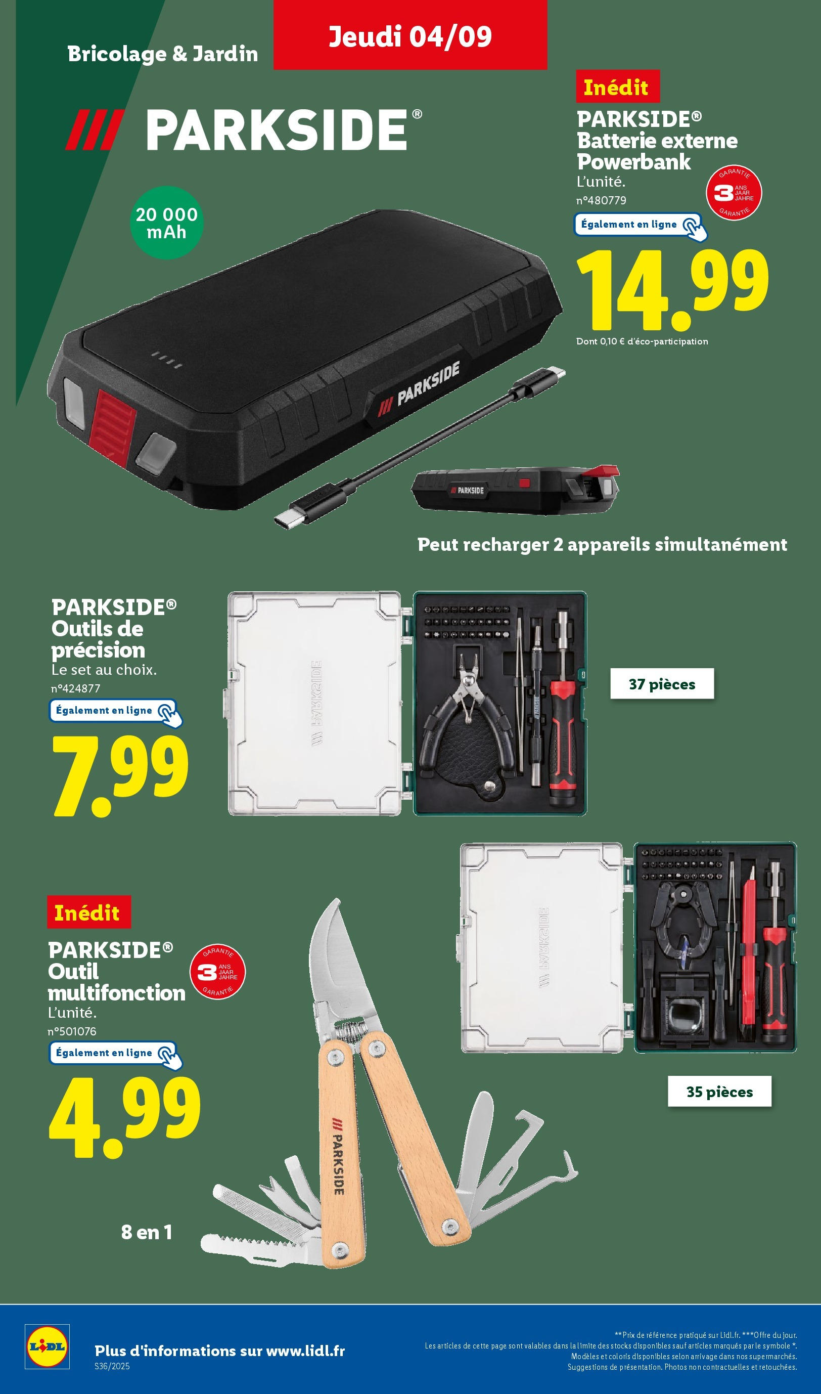 Catalogue LIDL du 31/08/2025 | Promo prospectus en ligne | Page: 32 | Produits: Batterie