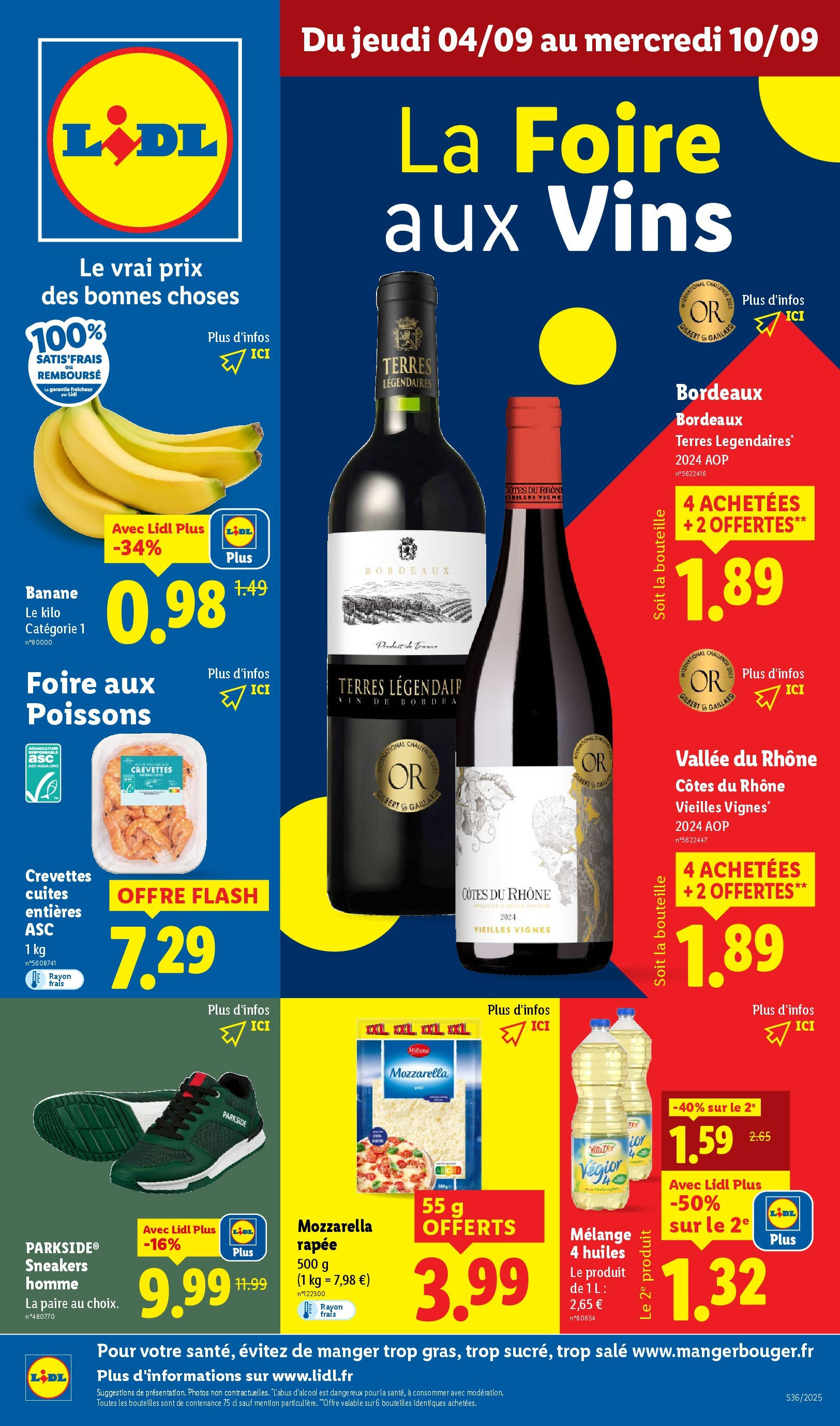 Catalogue LIDL du 03/09/2025 | Promo prospectus en ligne | Page: 1 | Produits: Mozzarella râpée, Crevettes, Mozzarella, Banane Catalogue LIDL du 03/09/2025 | Promo prospectus en ligne | Page: 1 | Produits: Mozzarella râpée, Crevettes, Mozzarella, Banane