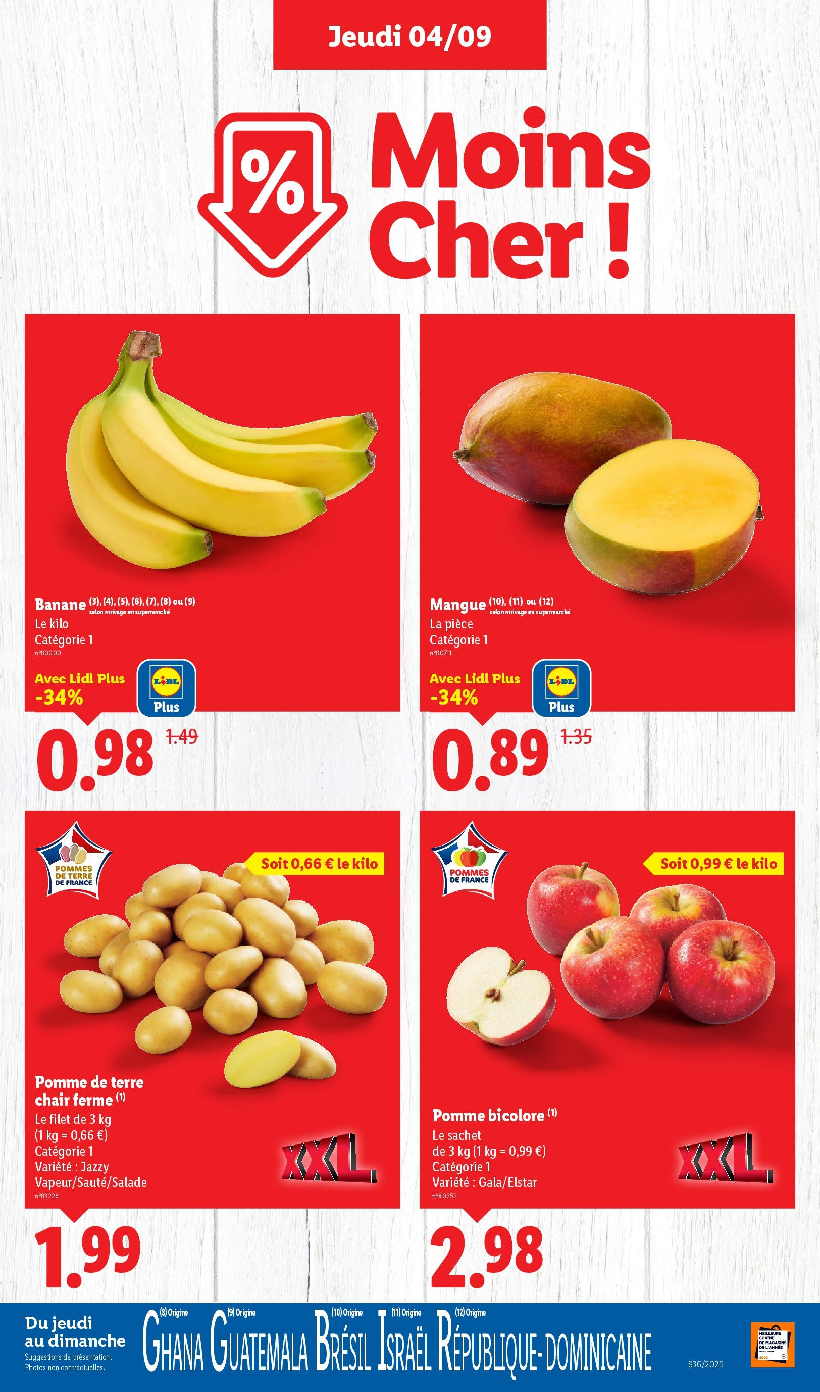 Catalogue LIDL du 03/09/2025 | Promo prospectus en ligne | Page: 3 | Produits: Mangue, Pomme bicolore, Pomme, Pommes de terre Catalogue LIDL du 03/09/2025 | Promo prospectus en ligne | Page: 3 | Produits: Mangue, Pomme bicolore, Pomme, Pommes de terre