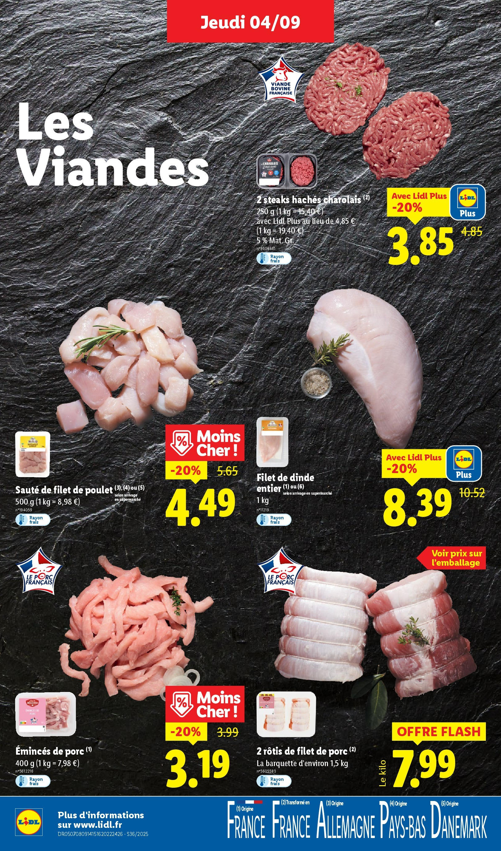 Catalogue LIDL du 03/09/2025 | Promo prospectus en ligne | Page: 8 | Produits: Filet de dinde, Viande, Porc, Viande bovine Catalogue LIDL du 03/09/2025 | Promo prospectus en ligne | Page: 8 | Produits: Filet de dinde, Viande, Porc, Viande bovine