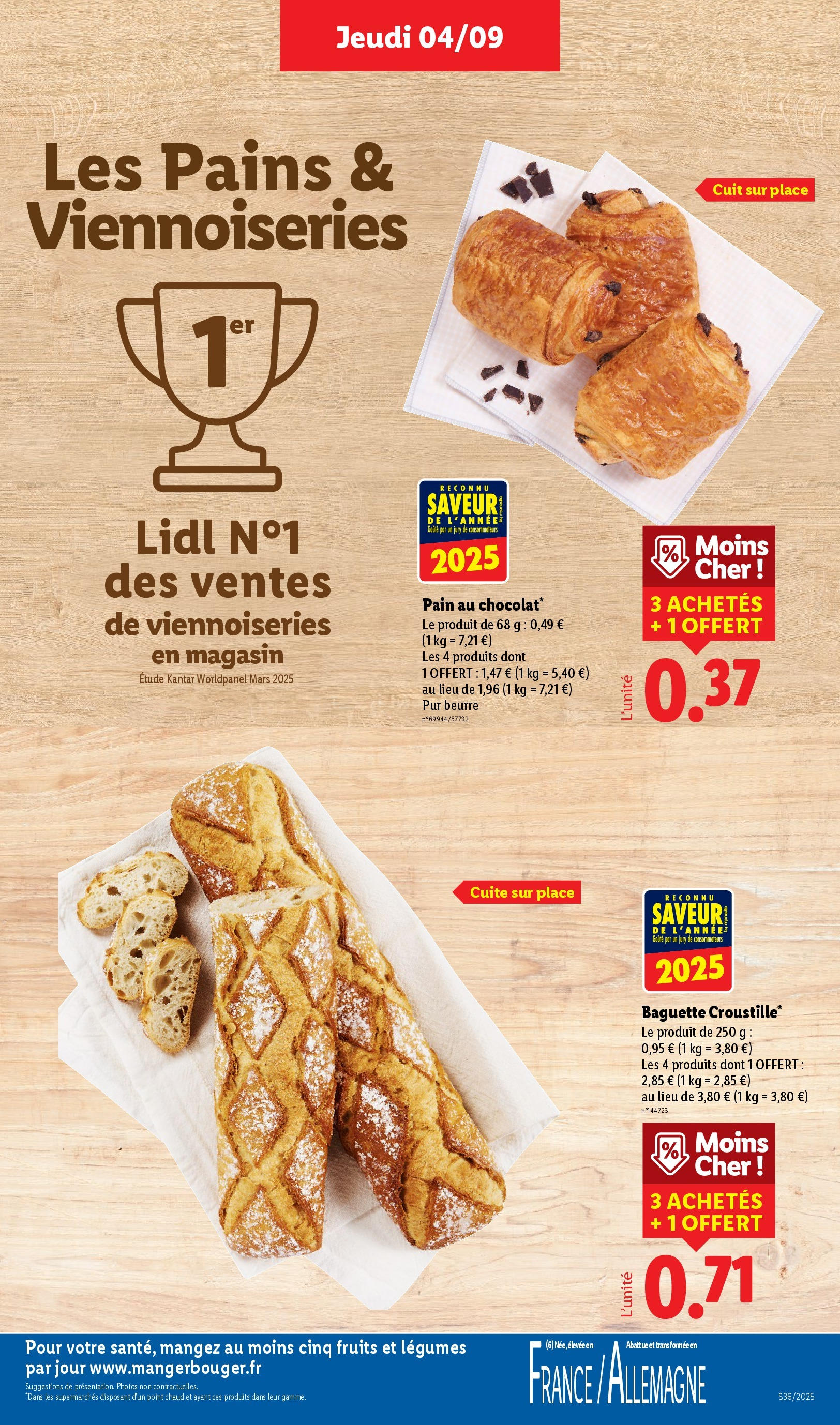 Catalogue LIDL du 03/09/2025 | Promo prospectus en ligne | Page: 9 | Produits: Viennoiseries, Beurre, Pain Catalogue LIDL du 03/09/2025 | Promo prospectus en ligne | Page: 9 | Produits: Viennoiseries, Beurre, Pain