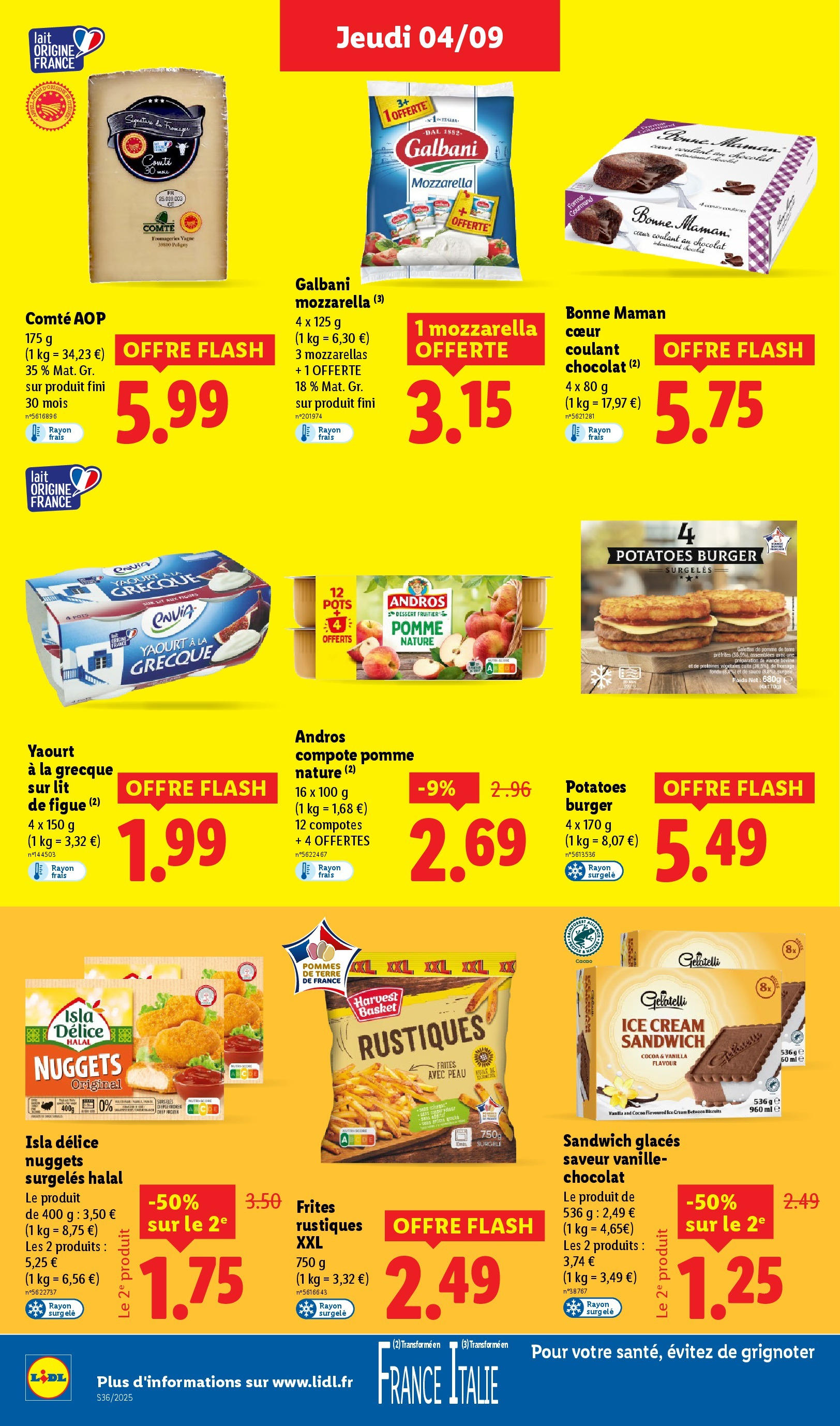 Catalogue LIDL du 03/09/2025 | Promo prospectus en ligne | Page: 16 | Produits: Pomme, Yaourt à La Grecque, Pommes, Biscuits Catalogue LIDL du 03/09/2025 | Promo prospectus en ligne | Page: 16 | Produits: Pomme, Yaourt à La Grecque, Pommes, Biscuits