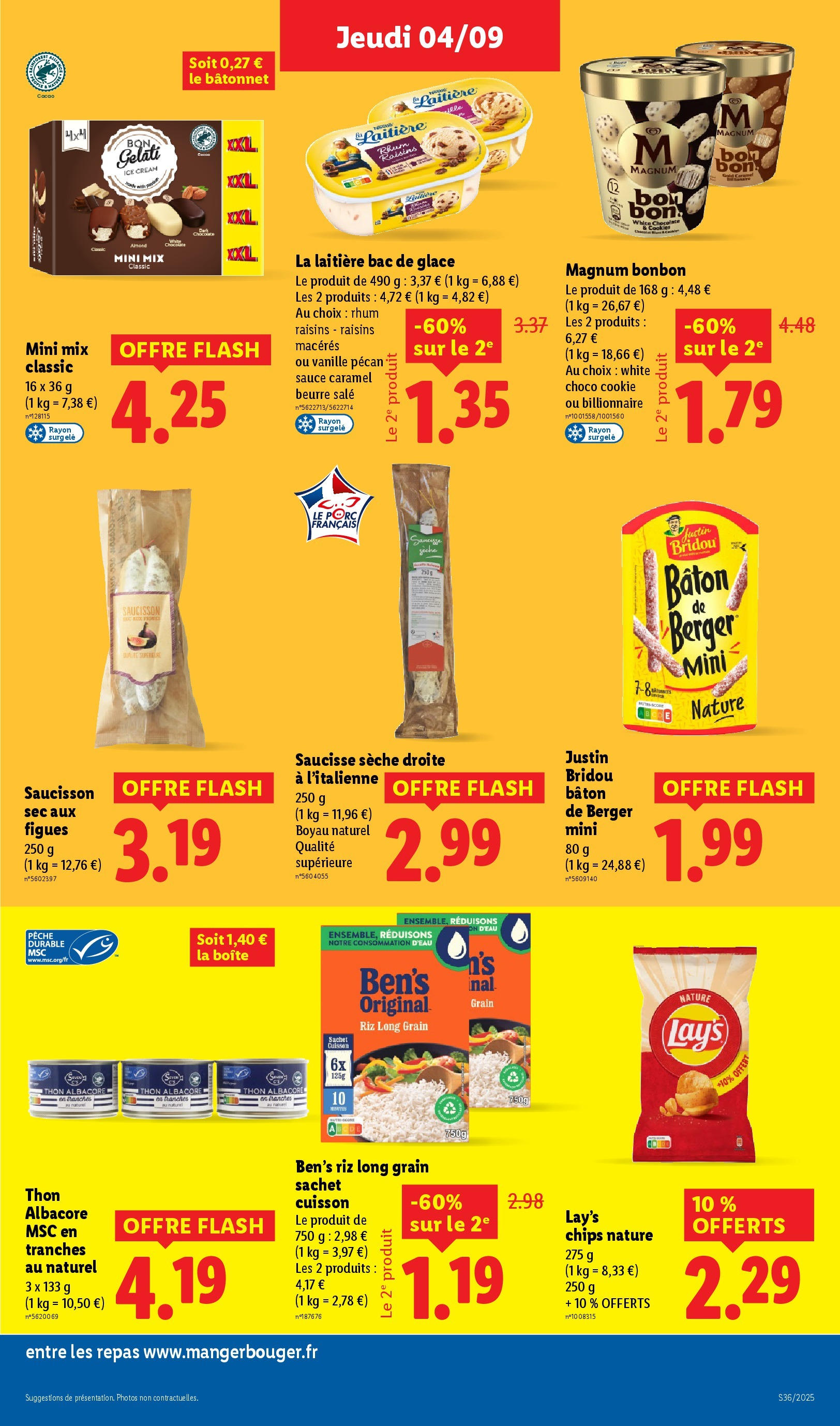 Catalogue LIDL du 03/09/2025 | Promo prospectus en ligne | Page: 17 | Produits: Saucisson, Pêche, Thon, Chips Catalogue LIDL du 03/09/2025 | Promo prospectus en ligne | Page: 17 | Produits: Saucisson, Pêche, Thon, Chips