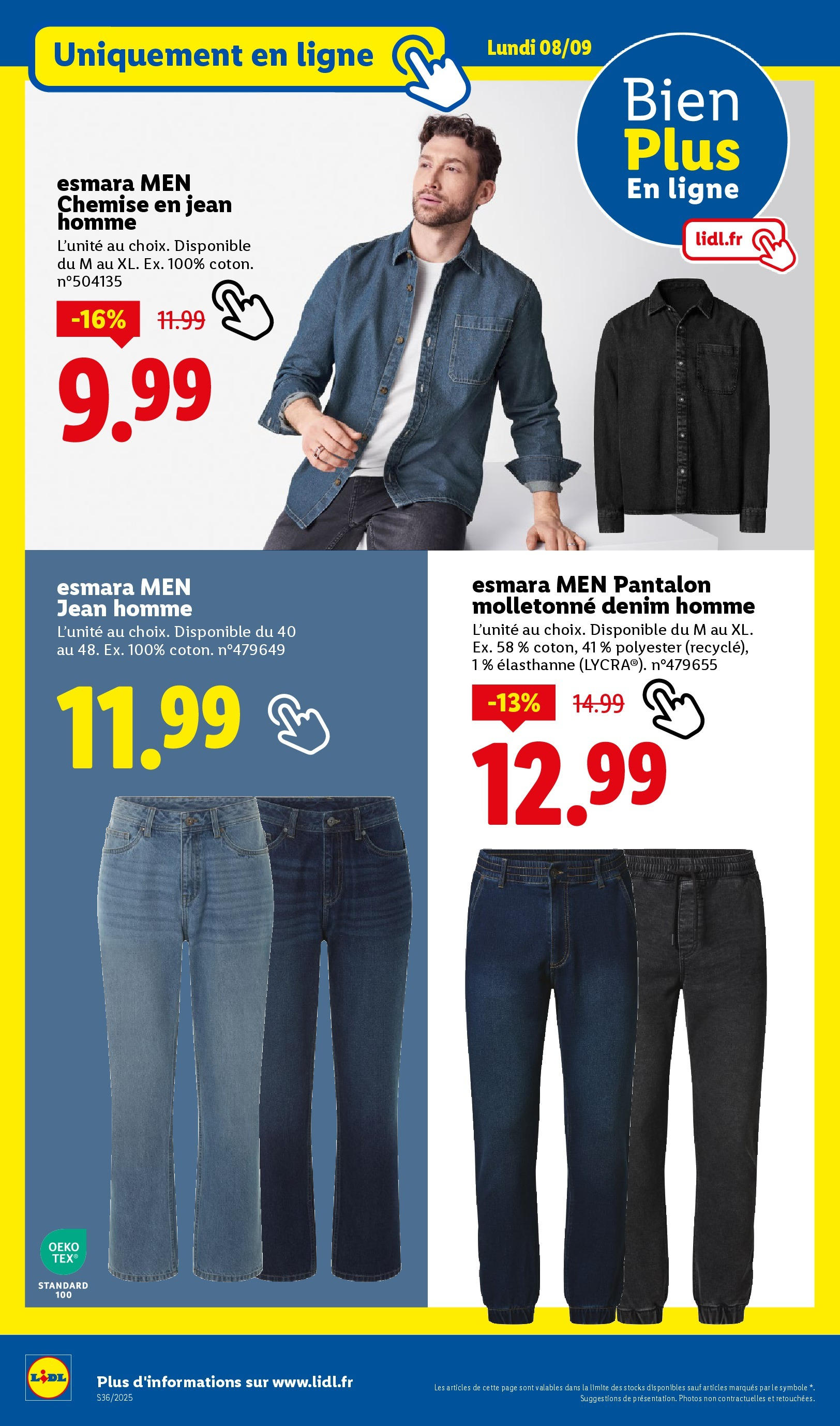 Catalogue LIDL du 03/09/2025 | Promo prospectus en ligne | Page: 54 | Produits: Jeans, Chemise, Pantalon Catalogue LIDL du 03/09/2025 | Promo prospectus en ligne | Page: 54 | Produits: Jeans, Chemise, Pantalon