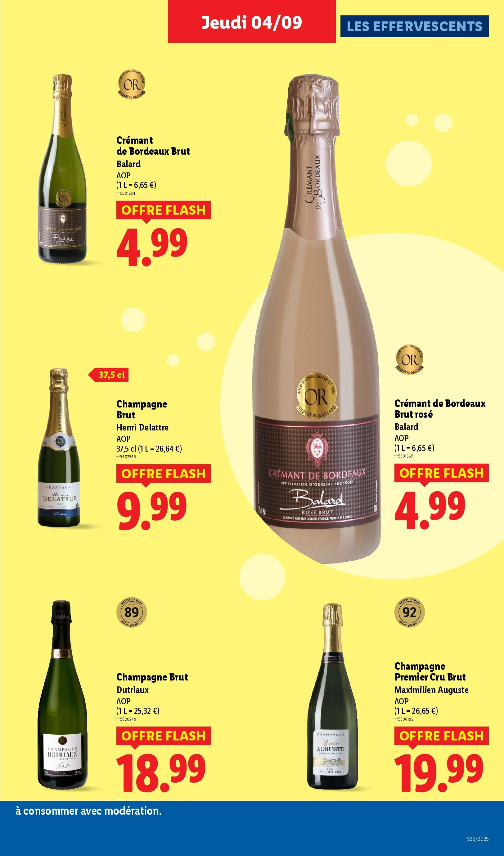 Catalogue LIDL du 03/09/2025 | Promo prospectus en ligne | Page: 29 | Produits: Champagne brut, Champagne, Crémant Catalogue LIDL du 03/09/2025 | Promo prospectus en ligne | Page: 29 | Produits: Champagne brut, Champagne, Crémant
