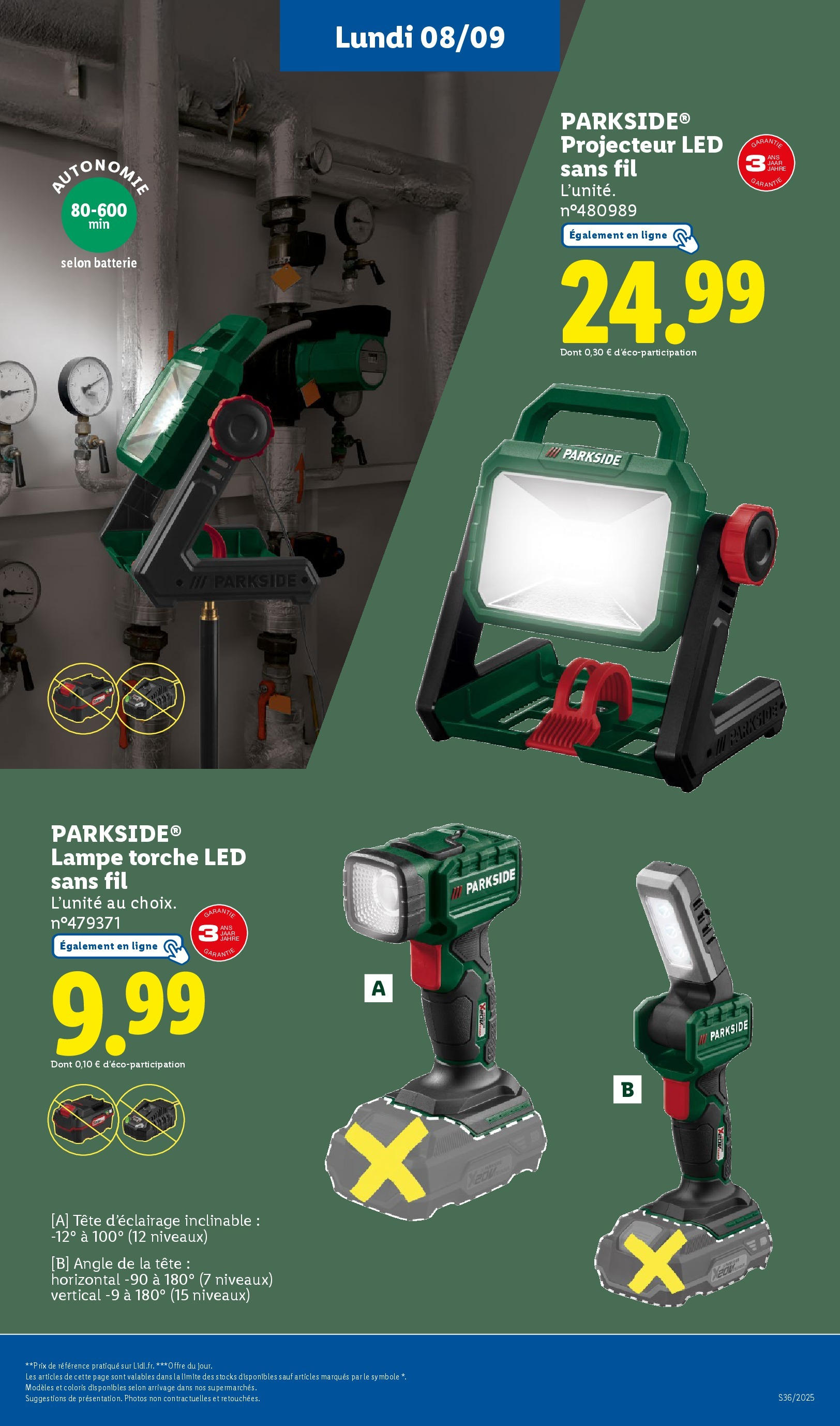 Catalogue LIDL du 03/09/2025 | Promo prospectus en ligne | Page: 65 | Produits: Batterie, Lampe, Lampe torche led, Projecteur Catalogue LIDL du 03/09/2025 | Promo prospectus en ligne | Page: 65 | Produits: Batterie, Lampe, Lampe torche led, Projecteur