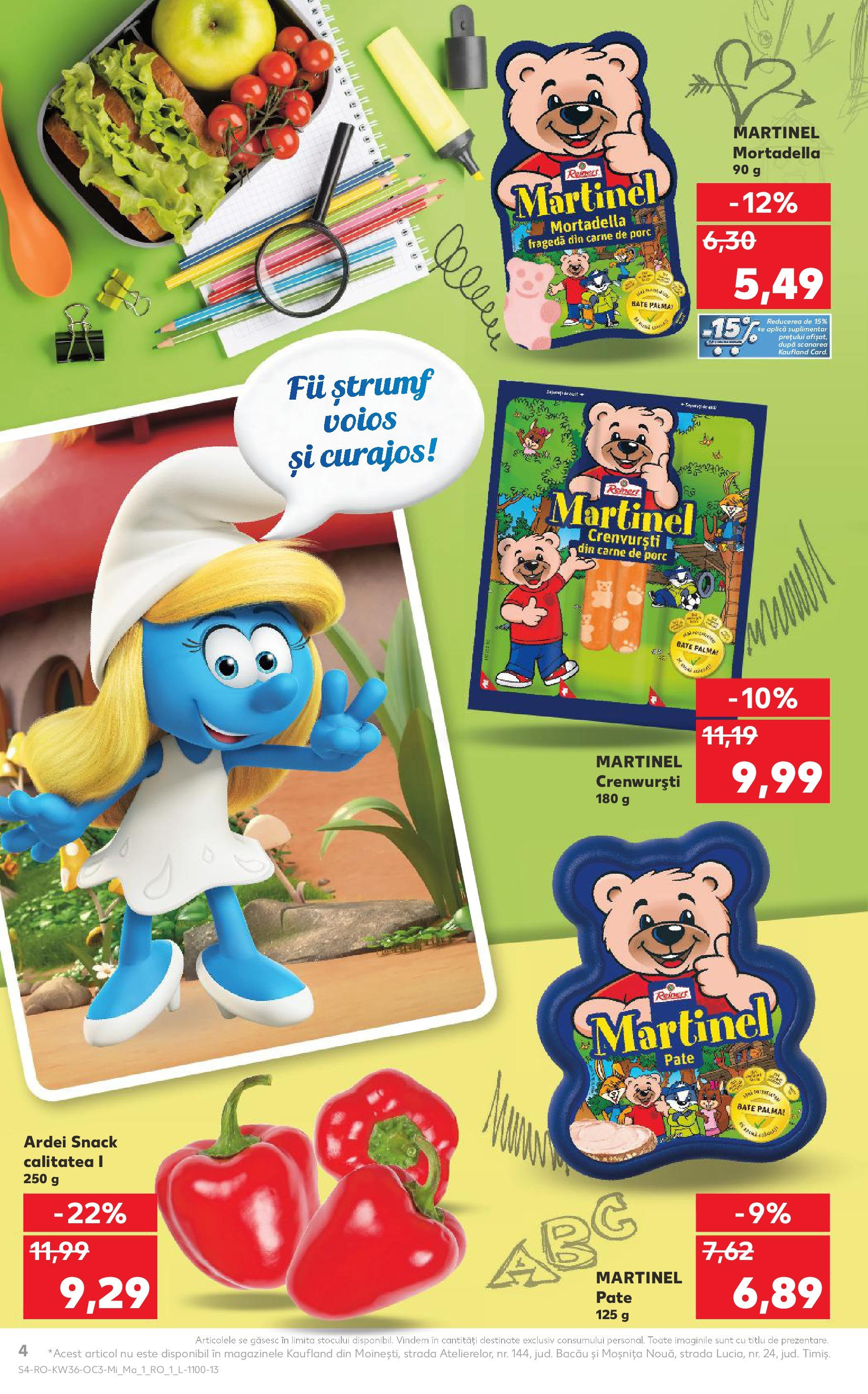 Catalog Kaufland - Deva 03.09.2025 - Revista si Oferta | Pagină: 4 | Produse: Pate, Ardei, Crenvurști, Carne De Porc