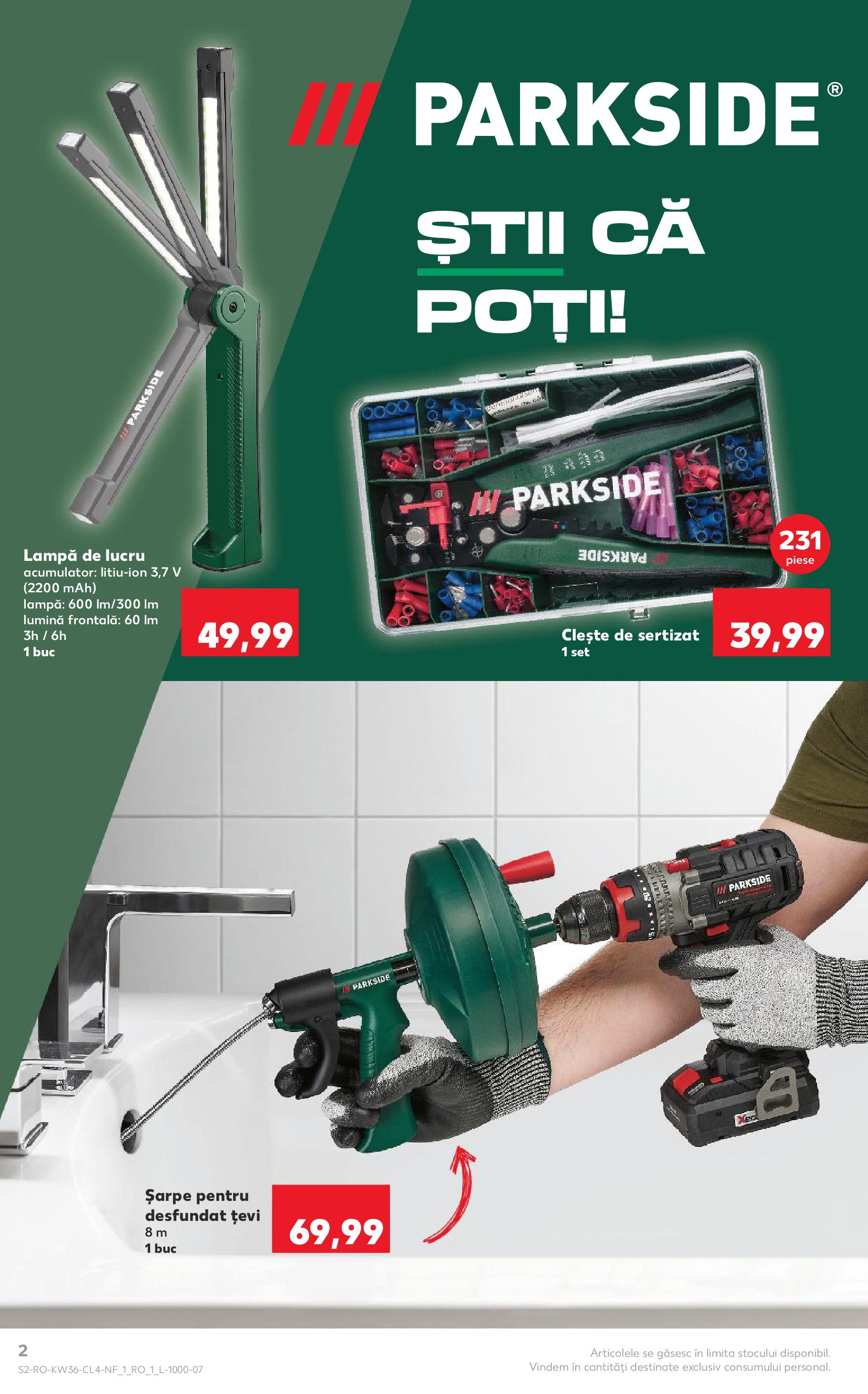 Catalog Kaufland - Galați 03.09.2025 - Revista si Oferta | Pagină: 2 | Produse: Tavuk suyu, Clește, Lampă