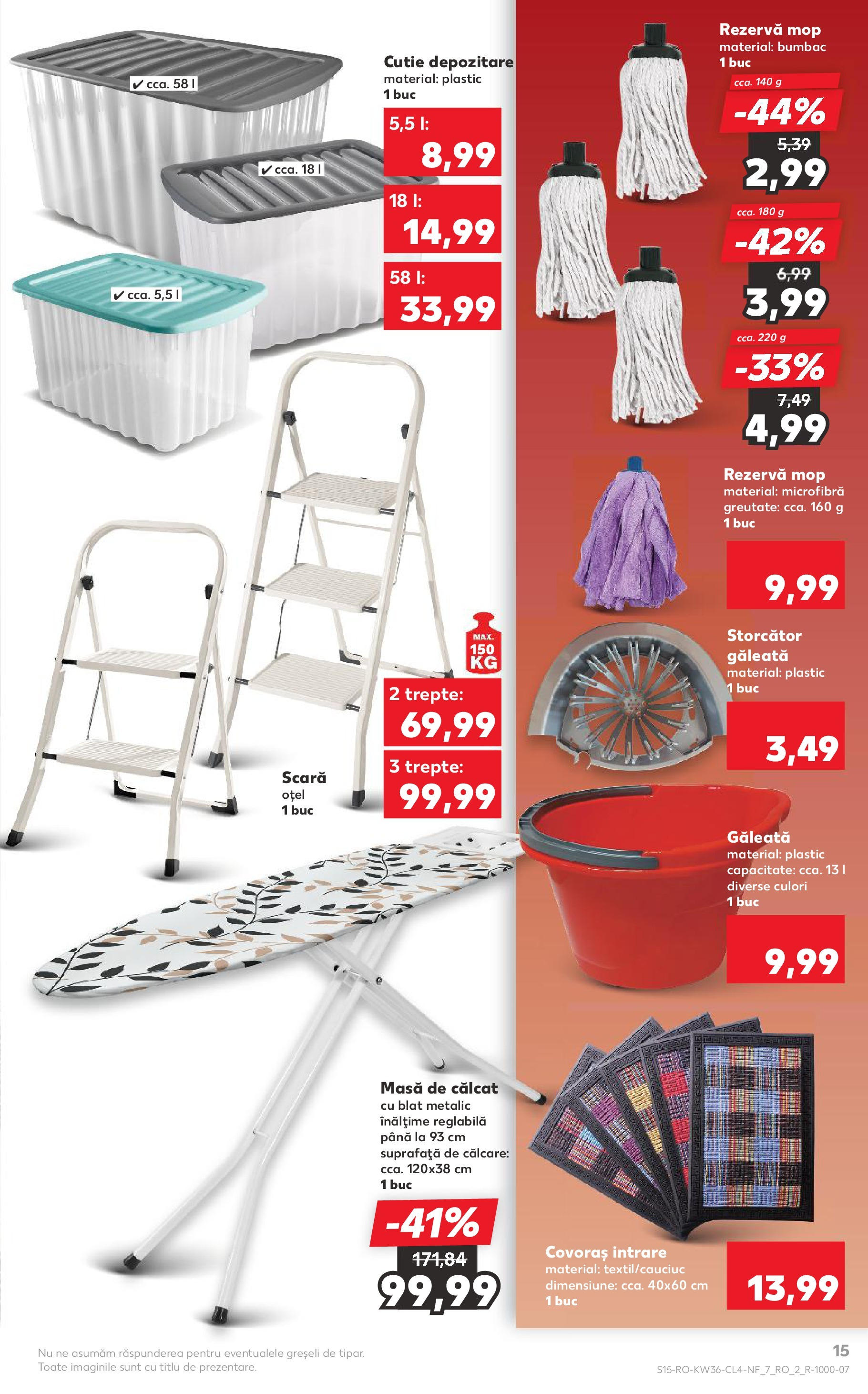 Catalog Kaufland - Galați 03.09.2025 - Revista si Oferta | Pagină: 15 | Produse: Mop, Scară, Masă, Bisiklet Aparatları