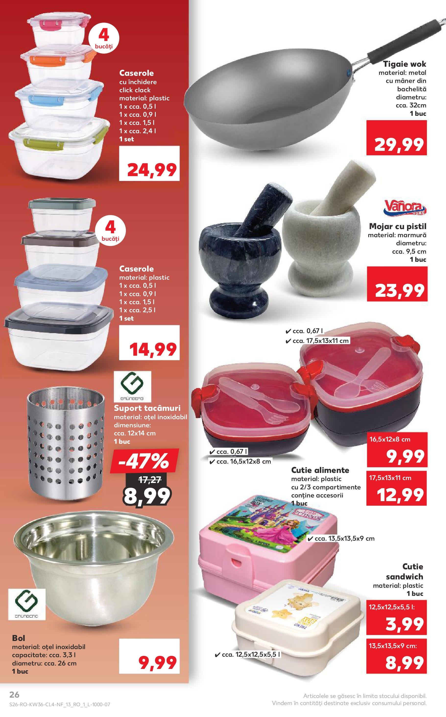 Catalog Kaufland - Galați 03.09.2025 - Revista si Oferta | Pagină: 26 | Produse: Tigaie, Bol, Cutie alimente, Cutie