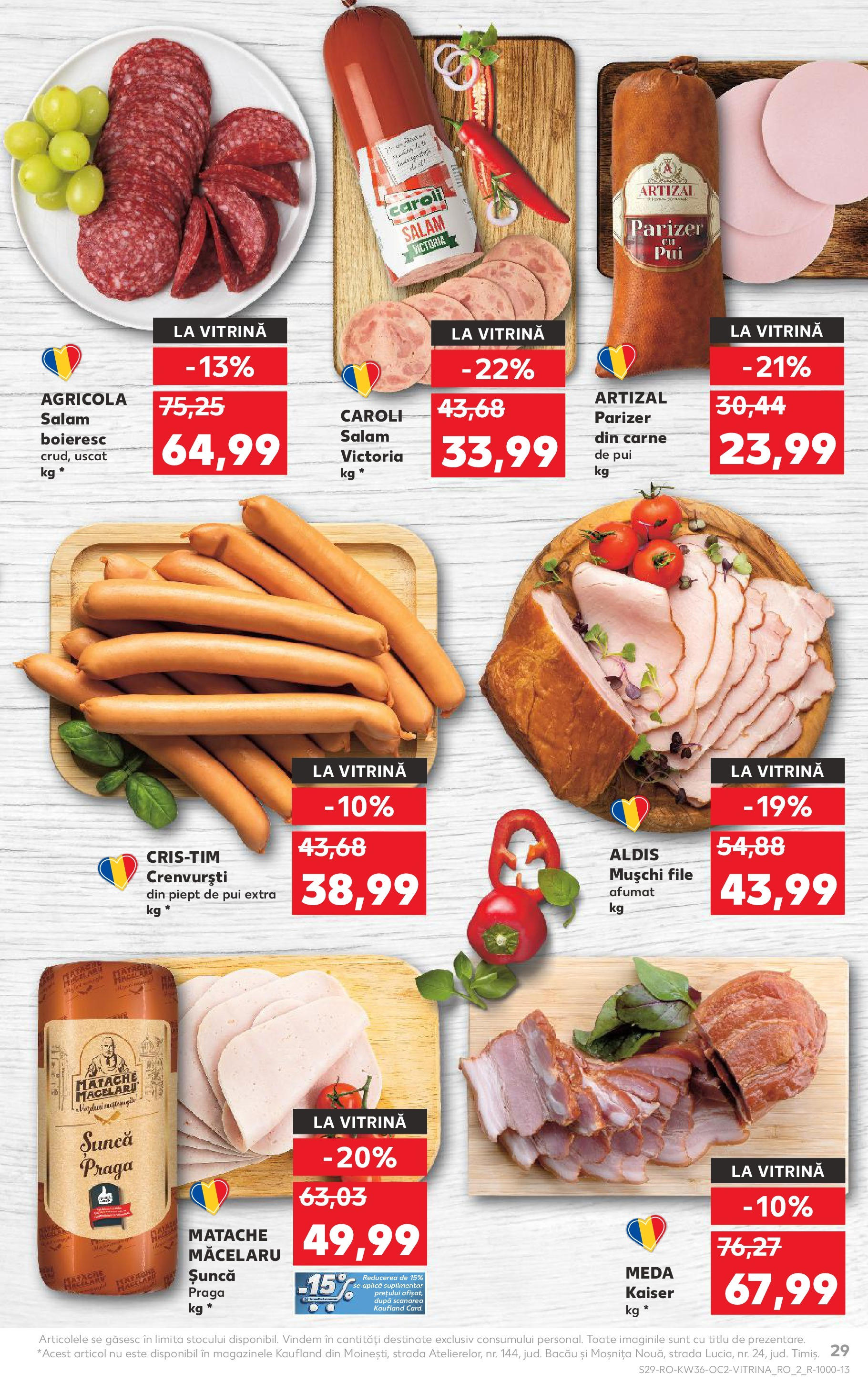 Catalog Kaufland - Bârlad 03.09.2025 - Revista si Oferta | Pagină: 29 | Produse: Crenvurști, Salam, Șuncă, Parizer
