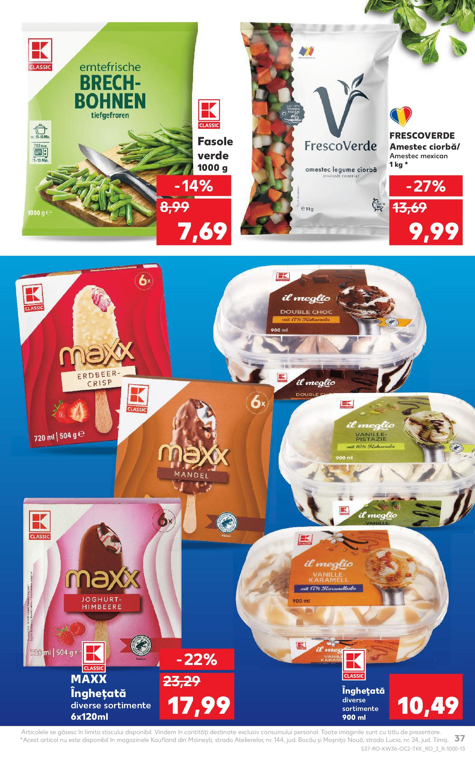 Catalog Kaufland - Bârlad 03.09.2025 - Revista si Oferta | Pagină: 37 | Produse: Fasole verde, Înghețată, Legume