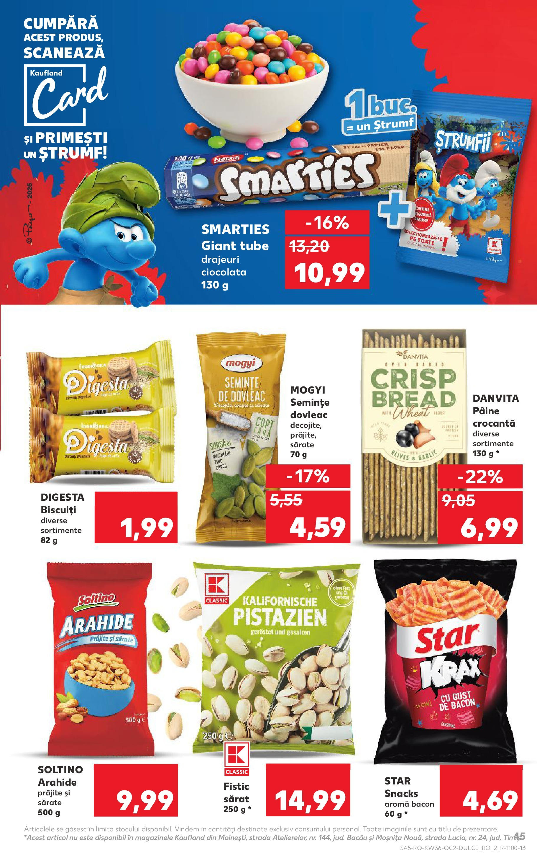 Catalog Kaufland - Bârlad 03.09.2025 - Revista si Oferta | Pagină: 45 | Produse: Bacon, Arahide, Semințe, Fistic