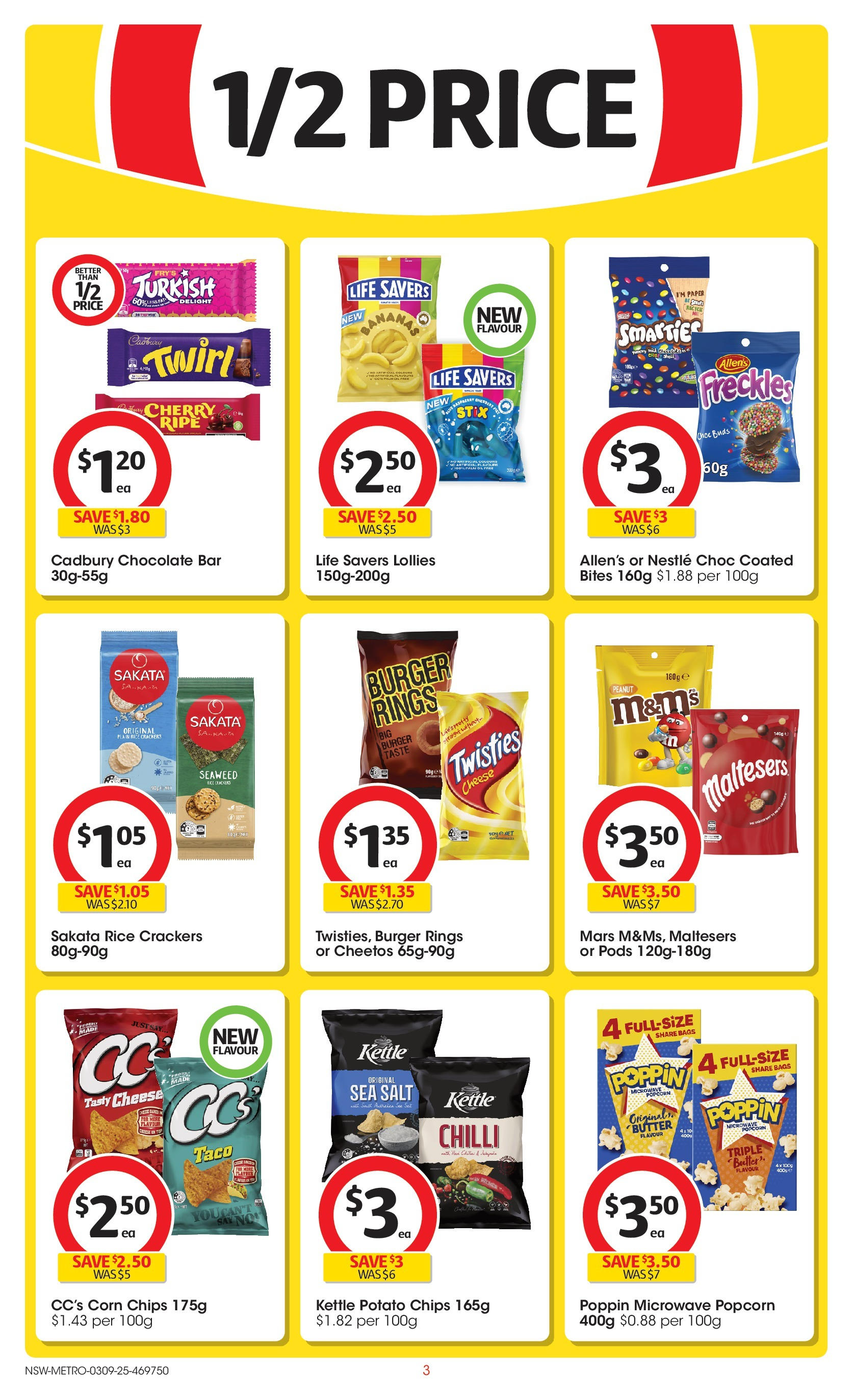 ﻿﻿Coles catalogue valid from 03/09/2025 > Online Australia | Page: 3 | Products: Chocolate, Lollies, Popcorn, Microwave