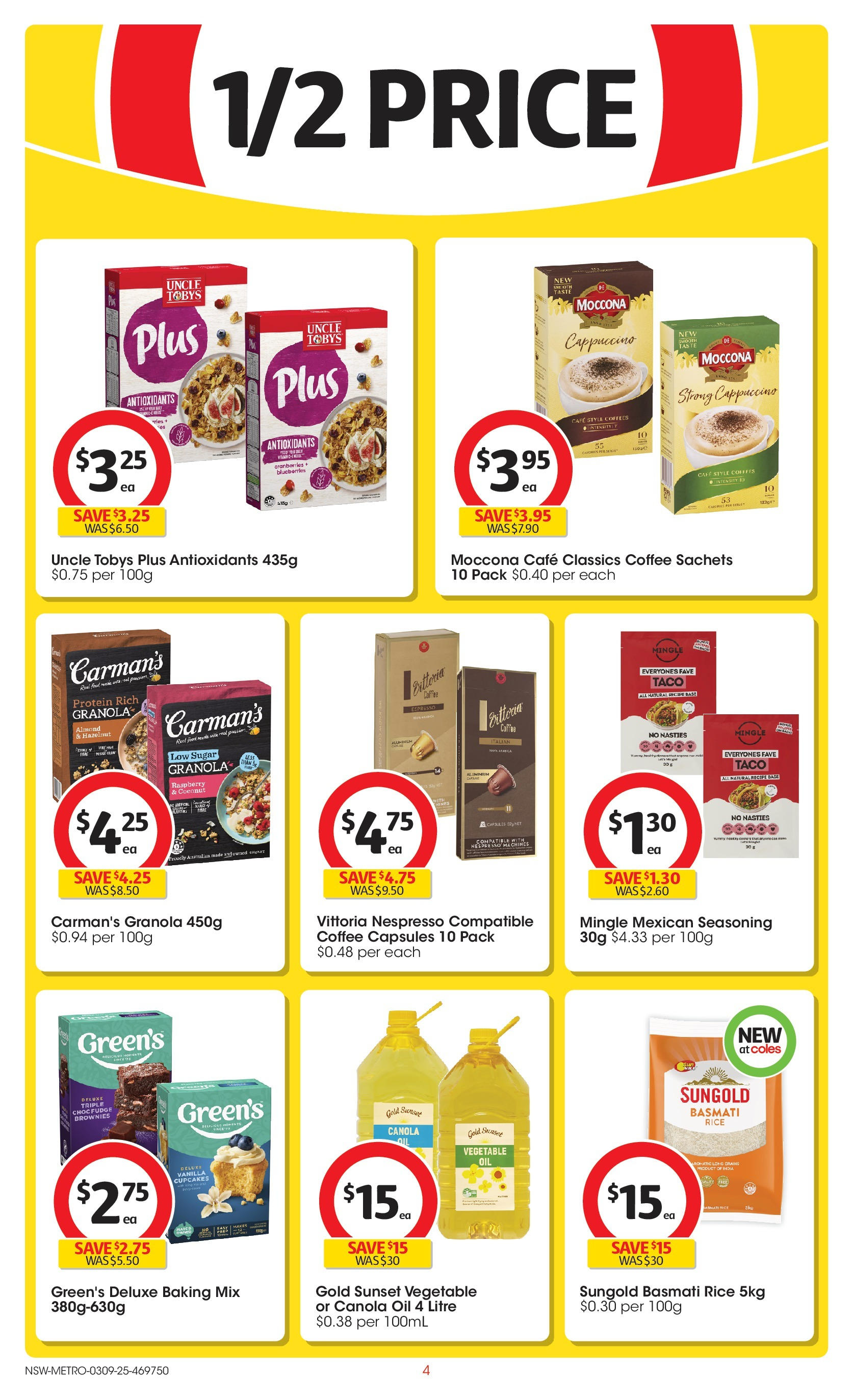 ﻿﻿Coles catalogue valid from 03/09/2025 > Online Australia | Page: 4 | Products: Oil, Rice, Blueberries, Moccona